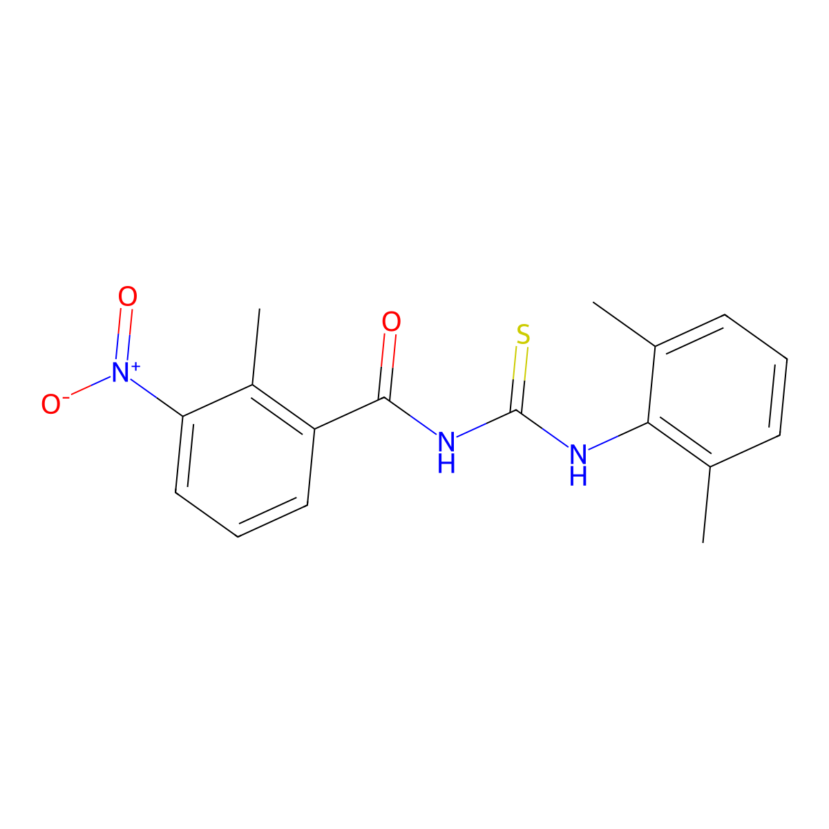 N-[(2,6-dimethylphenyl)carbamothioyl]-2-methyl-3-nitrobenzamide molecular structure, CAS 428857-91-4