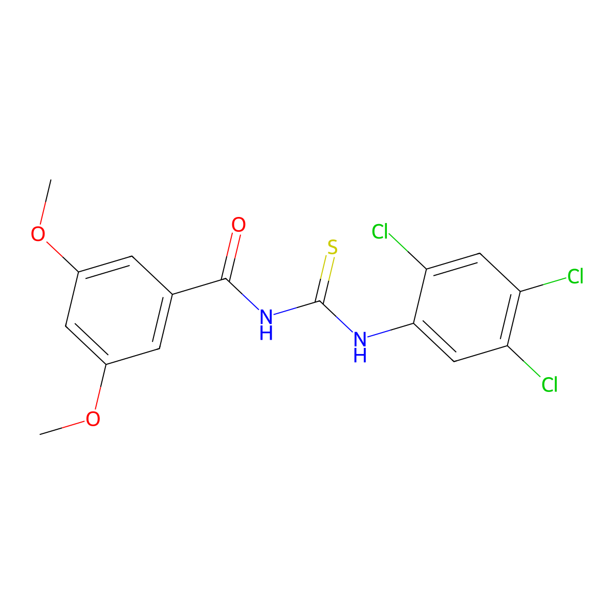 3,5-dimethoxy-N-[(2,4,5-trichlorophenyl)carbamothioyl]benzamide molecular structure, CAS 428858-19-9