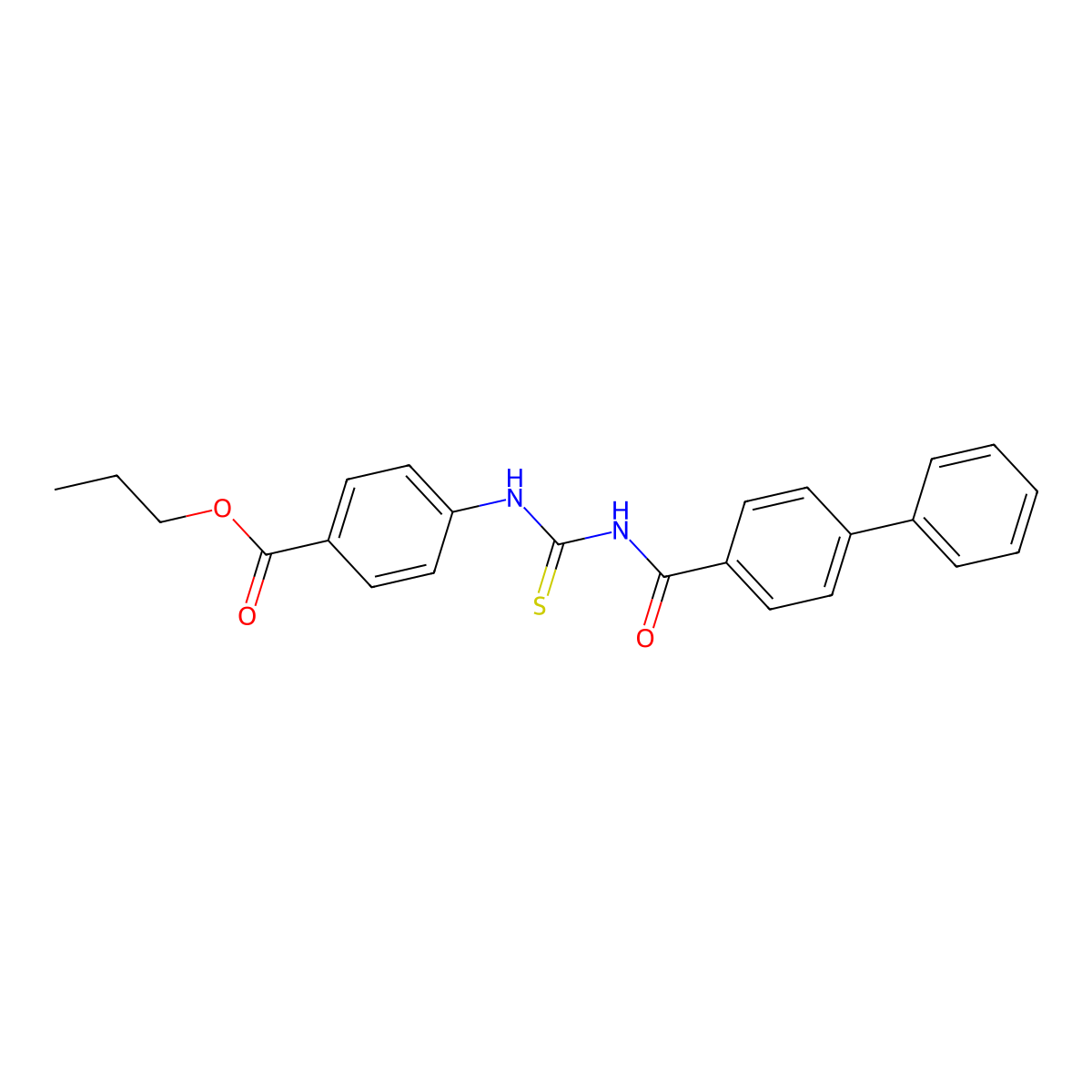 Propyl 4-{[(biphenyl-4-ylcarbonyl)carbamothioyl]amino}benzoate molecular structure, CAS 428858-23-5