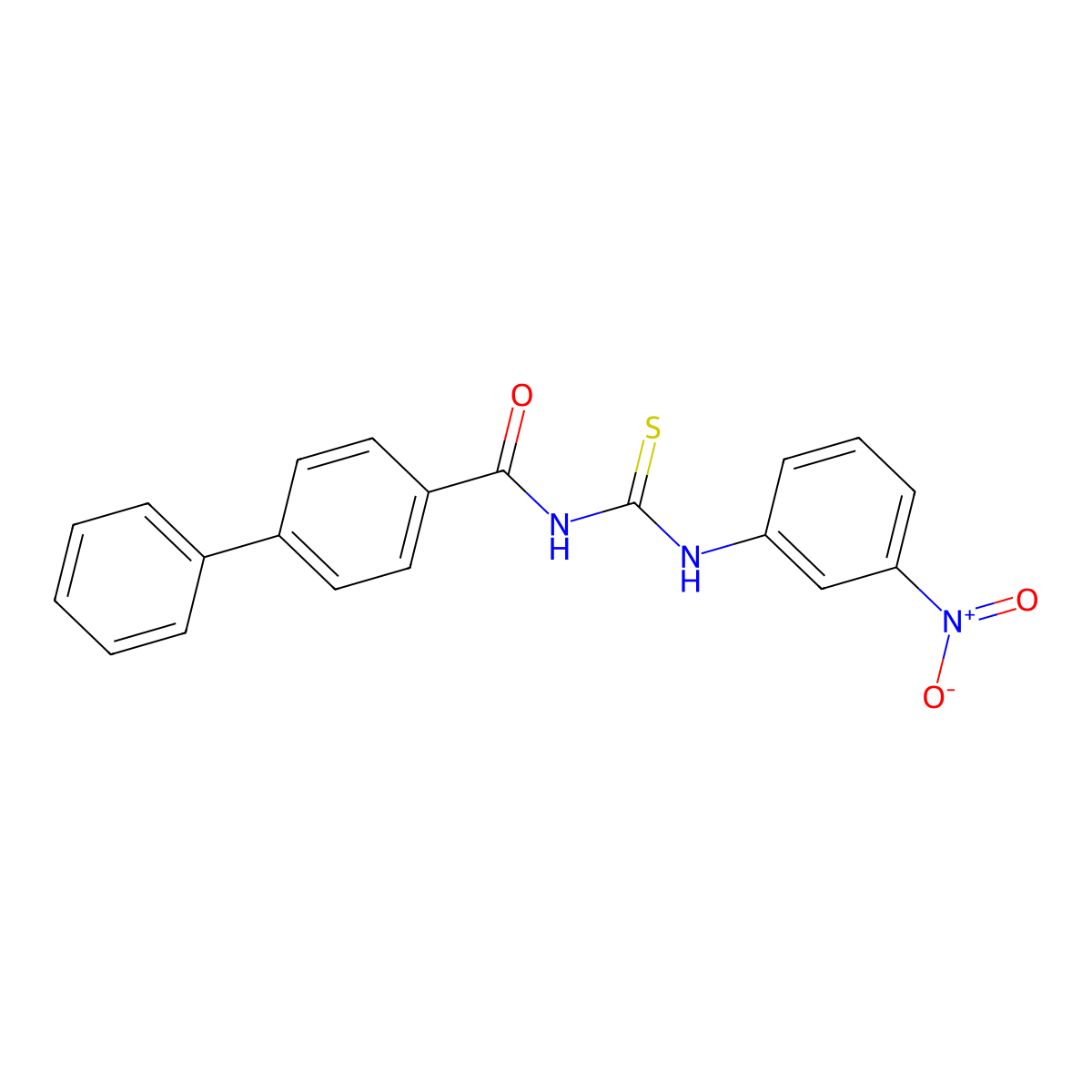 N-[(3-nitrophenyl)carbamothioyl]-4-phenylbenzamide molecular structure, CAS 428858-33-7
