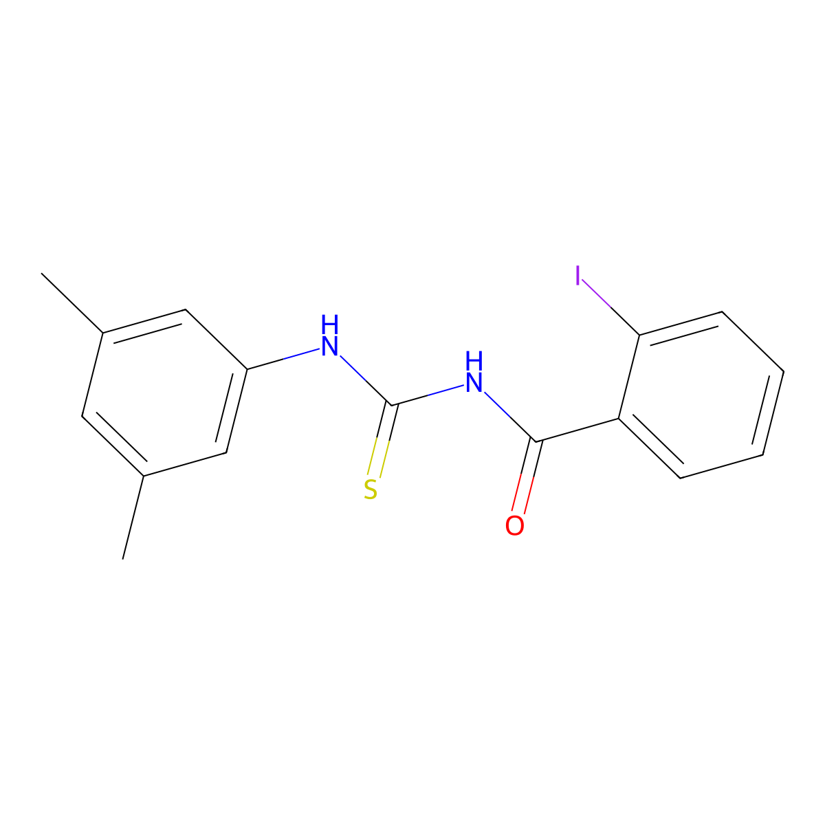 N-[(3,5-dimethylphenyl)carbamothioyl]-2-iodobenzamide molecular structure, CAS 428858-39-3
