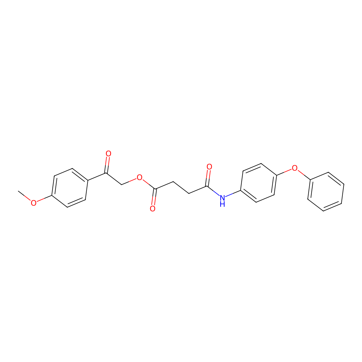 2-(4-methoxyphenyl)-2-oxoethyl 3-[N-(4-phenoxyphenyl)carbamoyl]propanoate molecular structure, CAS 428858-47-3