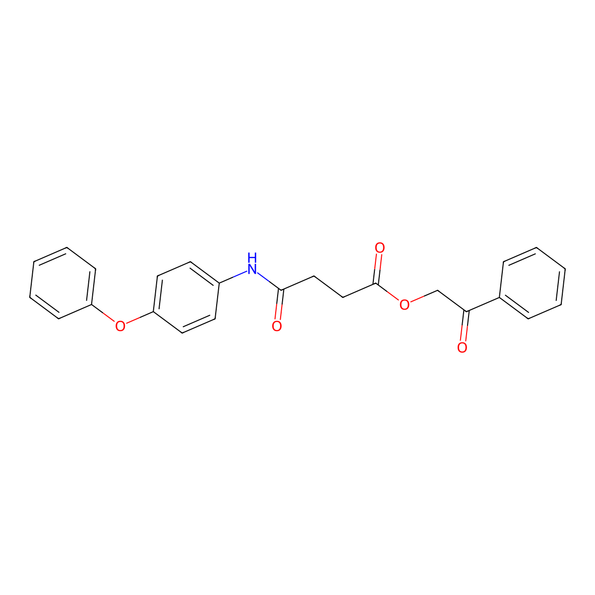 2-oxo-2-phenylethyl 3-[N-(4-phenoxyphenyl)carbamoyl]propanoate molecular structure, CAS 428858-48-4