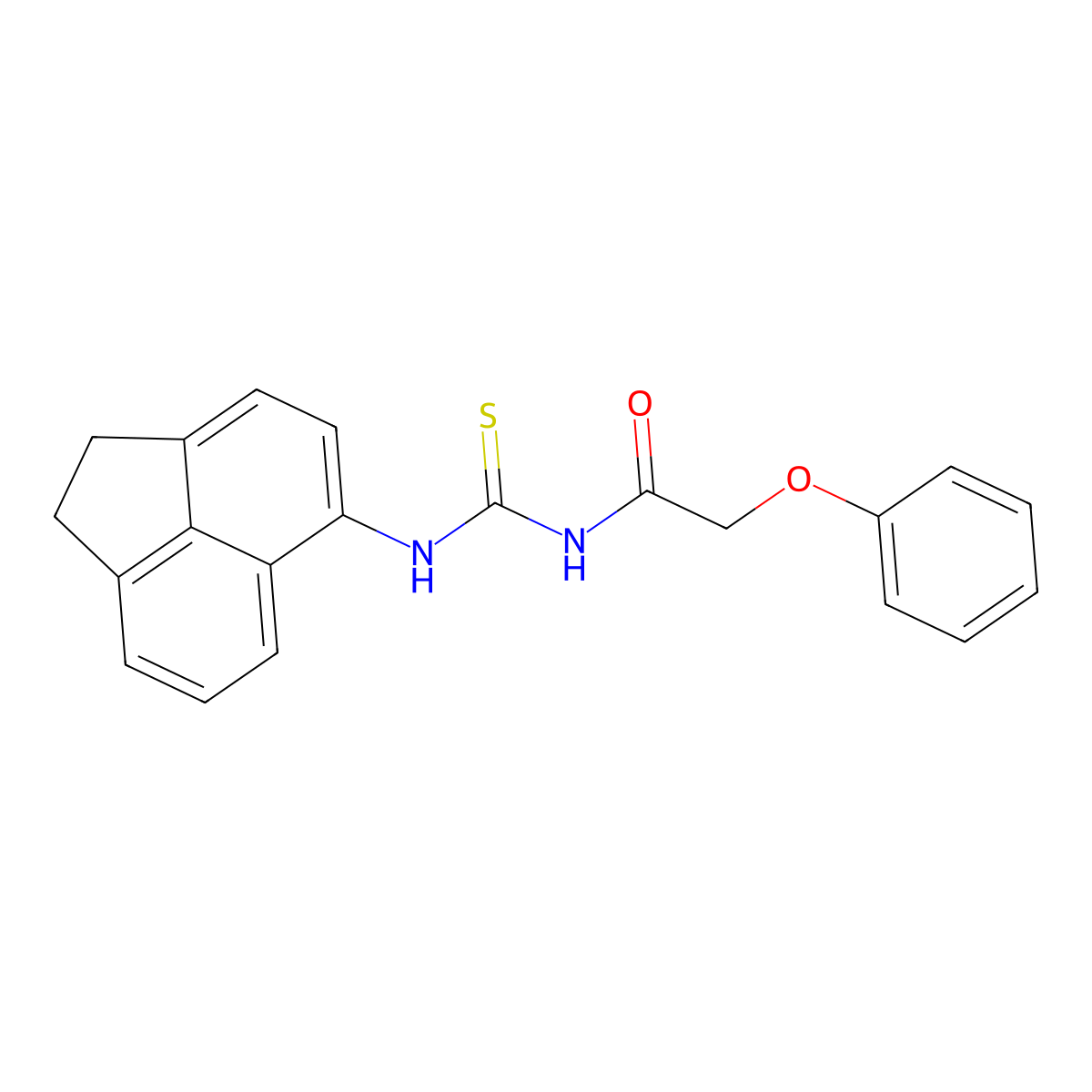N-(1,2-dihydroacenaphthylen-5-ylcarbamothioyl)-2-phenoxyacetamide molecular structure, CAS 428858-72-4