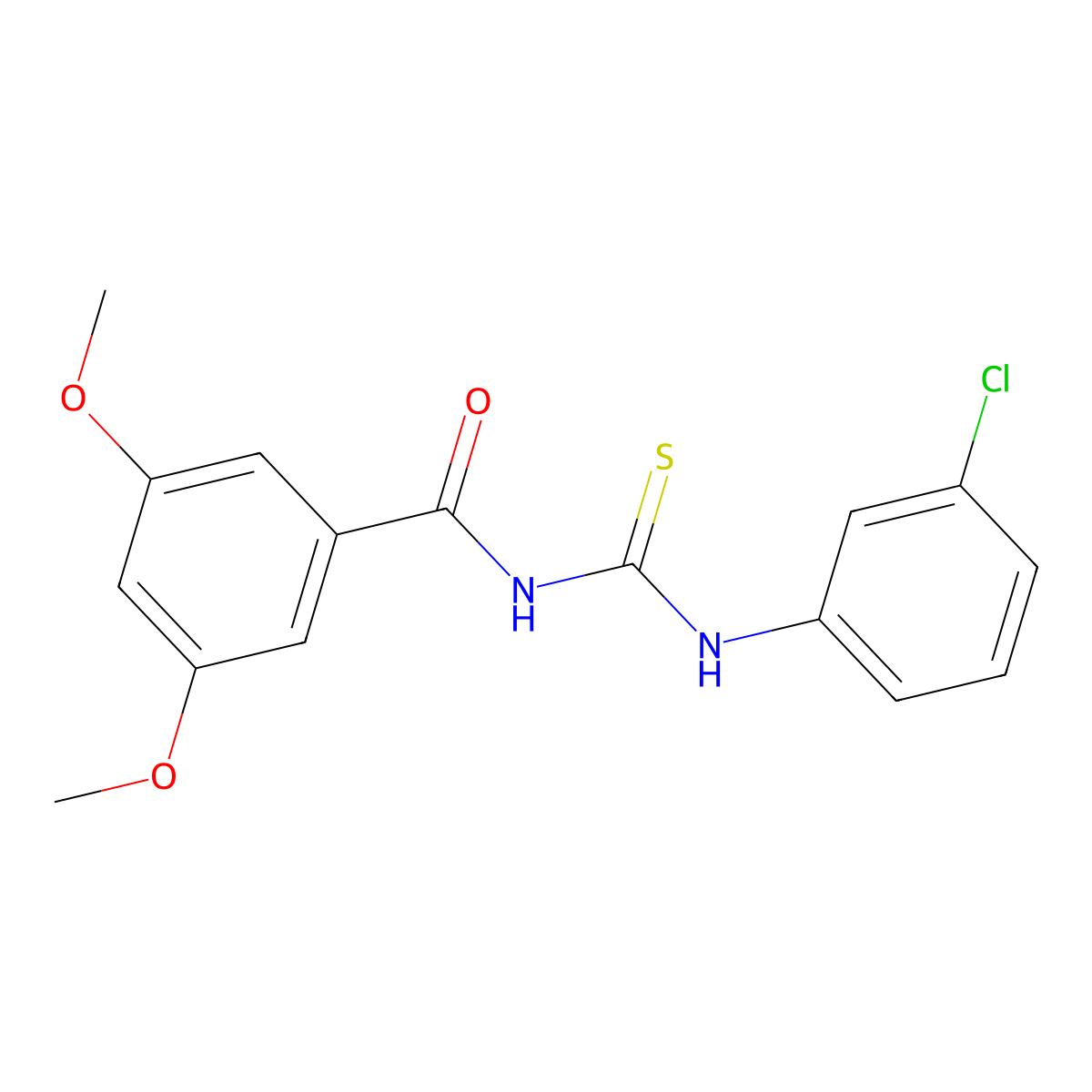 N-[(3-chlorophenyl)carbamothioyl]-3,5-dimethoxybenzamide molecular structure, CAS 428859-30-7
