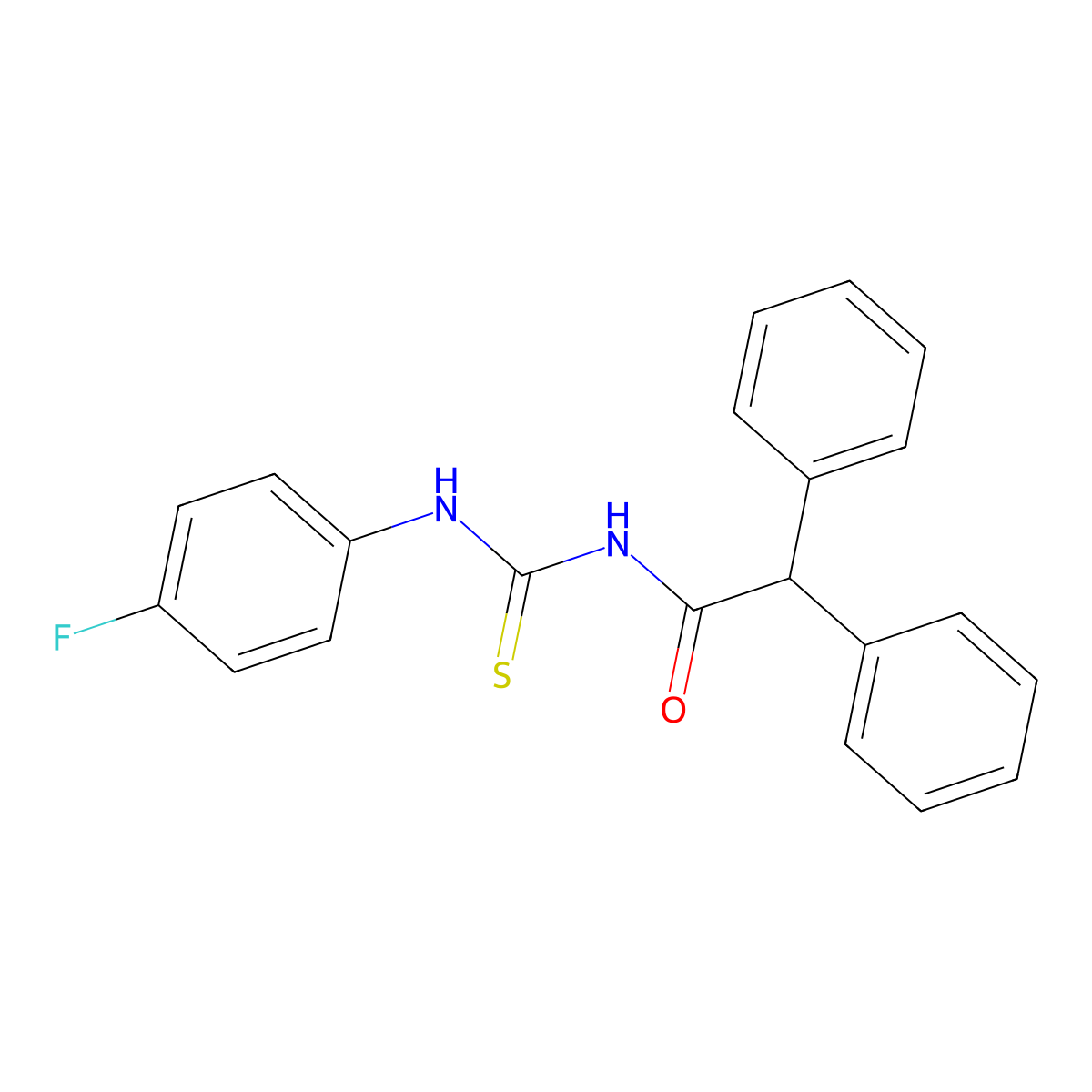 N-[(4-fluorophenyl)carbamothioyl]-2,2-diphenylacetamide molecular structure, CAS 428859-65-8