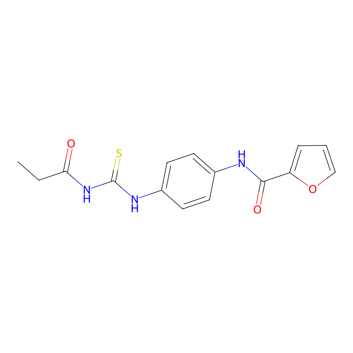 N-[4-(propanoylcarbamothioylamino)phenyl]furan-2-carboxamide molecular structure, CAS 428859-72-7