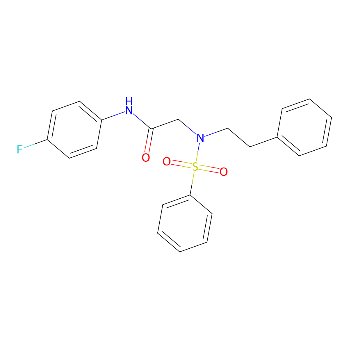 N-(4-fluorophenyl)-N~2~-(2-phenylethyl)-N~2~-(phenylsulfonyl)glycinamide molecular structure, CAS 428859-91-0