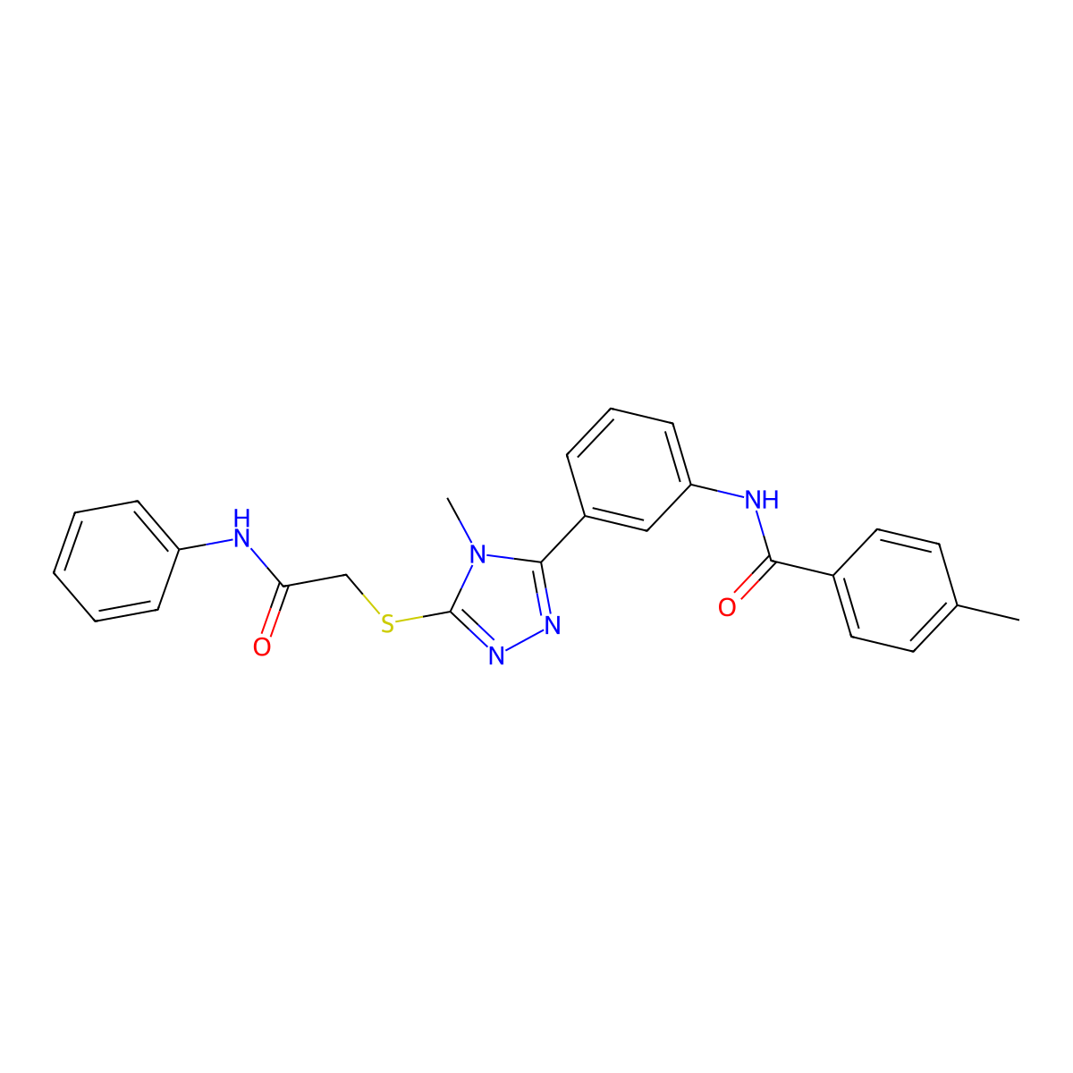 N-[3-[5-(2-anilino-2-oxoethyl)sulfanyl-4-methyl-1,2,4-triazol-3-yl]phenyl]-4-methylbenzamide molecular structure, CAS 428860-53-1