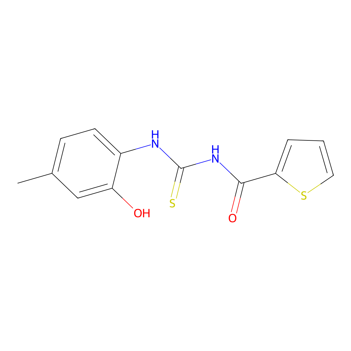 N-[(2-hydroxy-4-methylphenyl)carbamothioyl]thiophene-2-carboxamide molecular structure, CAS 428860-59-7
