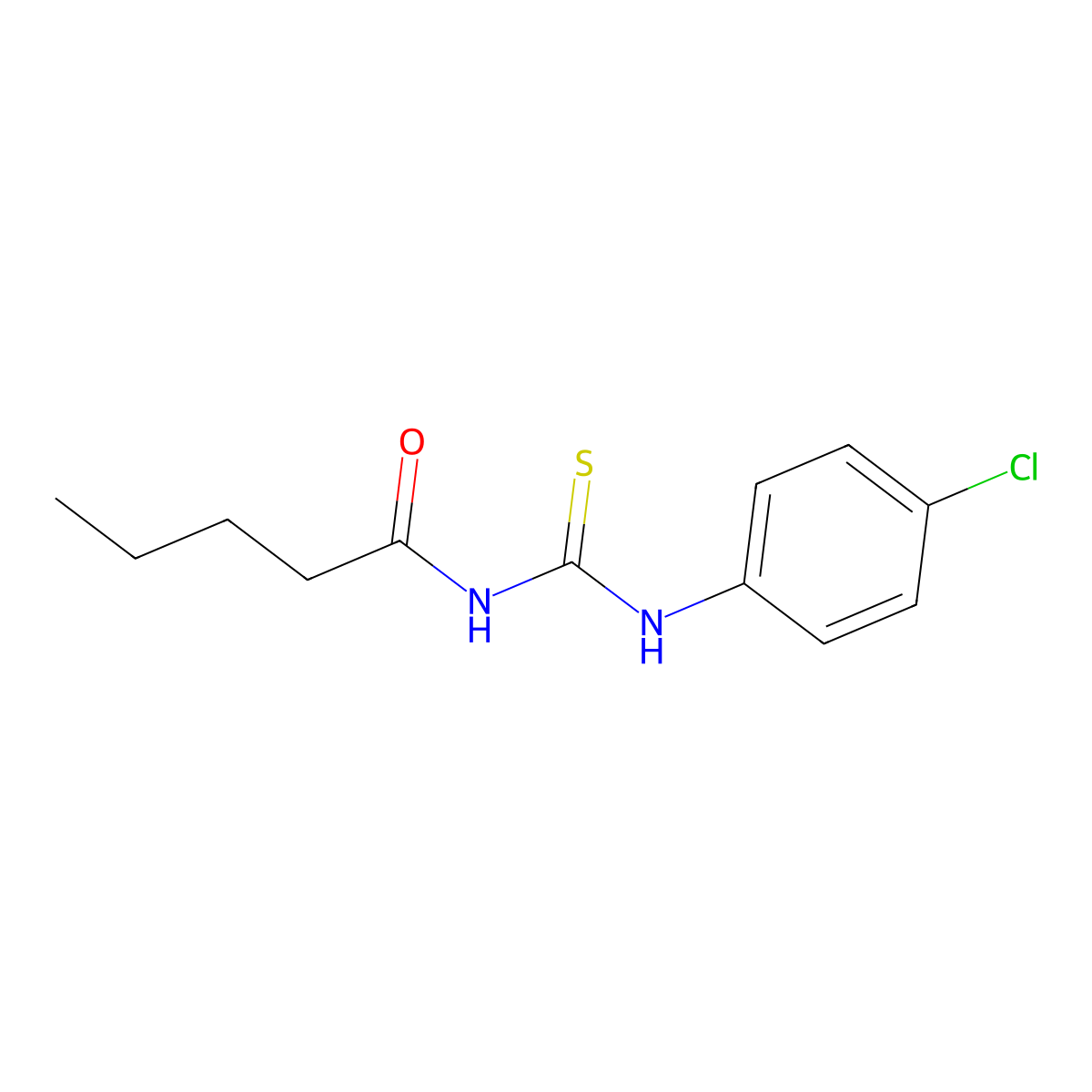 N-[(4-chlorophenyl)carbamothioyl]pentanamide molecular structure, CAS 428860-65-5