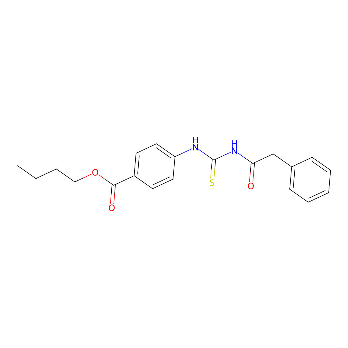 Butyl 4-{[(phenylacetyl)carbamothioyl]amino}benzoate molecular structure, CAS 428860-70-2