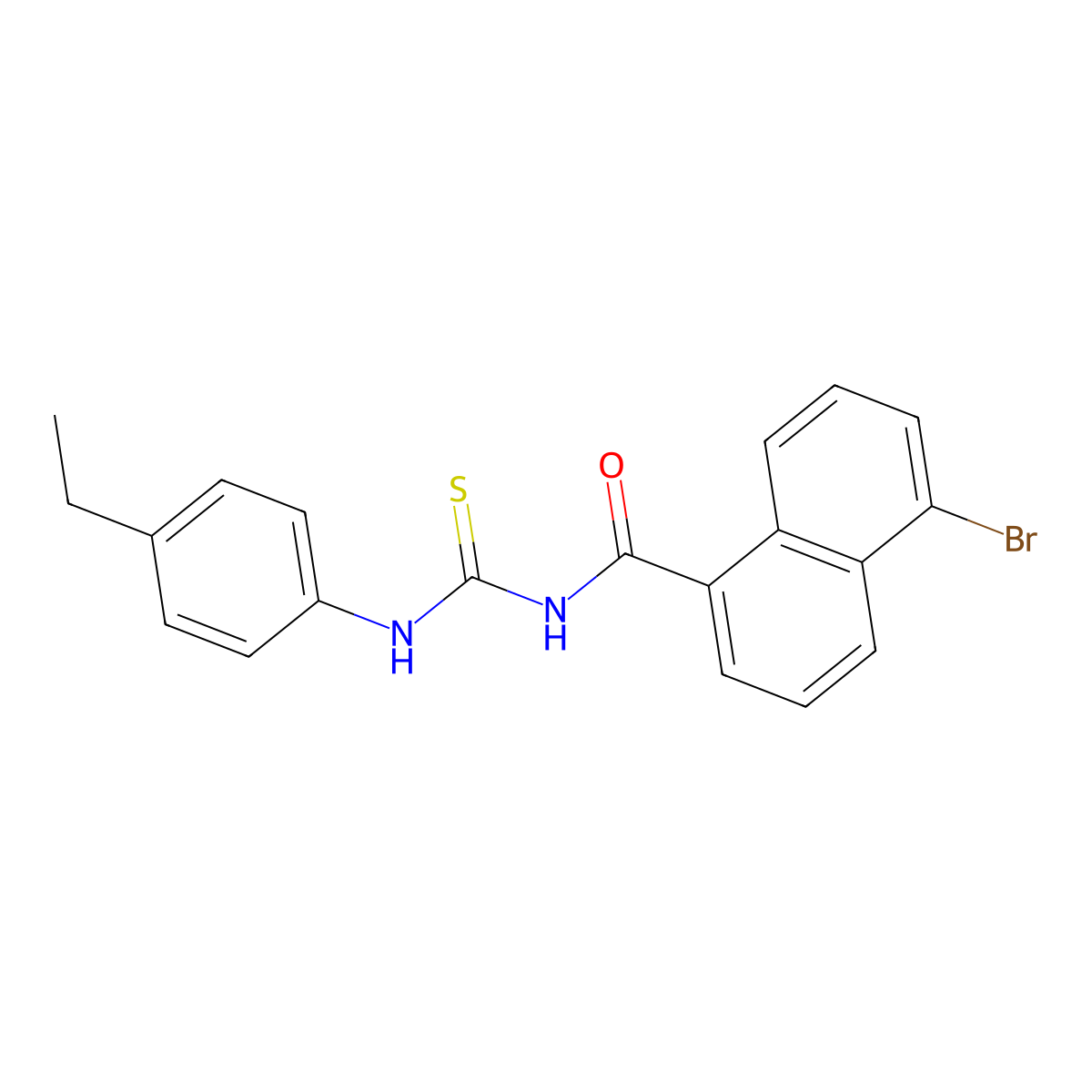5-bromo-N-[(4-ethylphenyl)carbamothioyl]naphthalene-1-carboxamide molecular structure, CAS 428860-71-3
