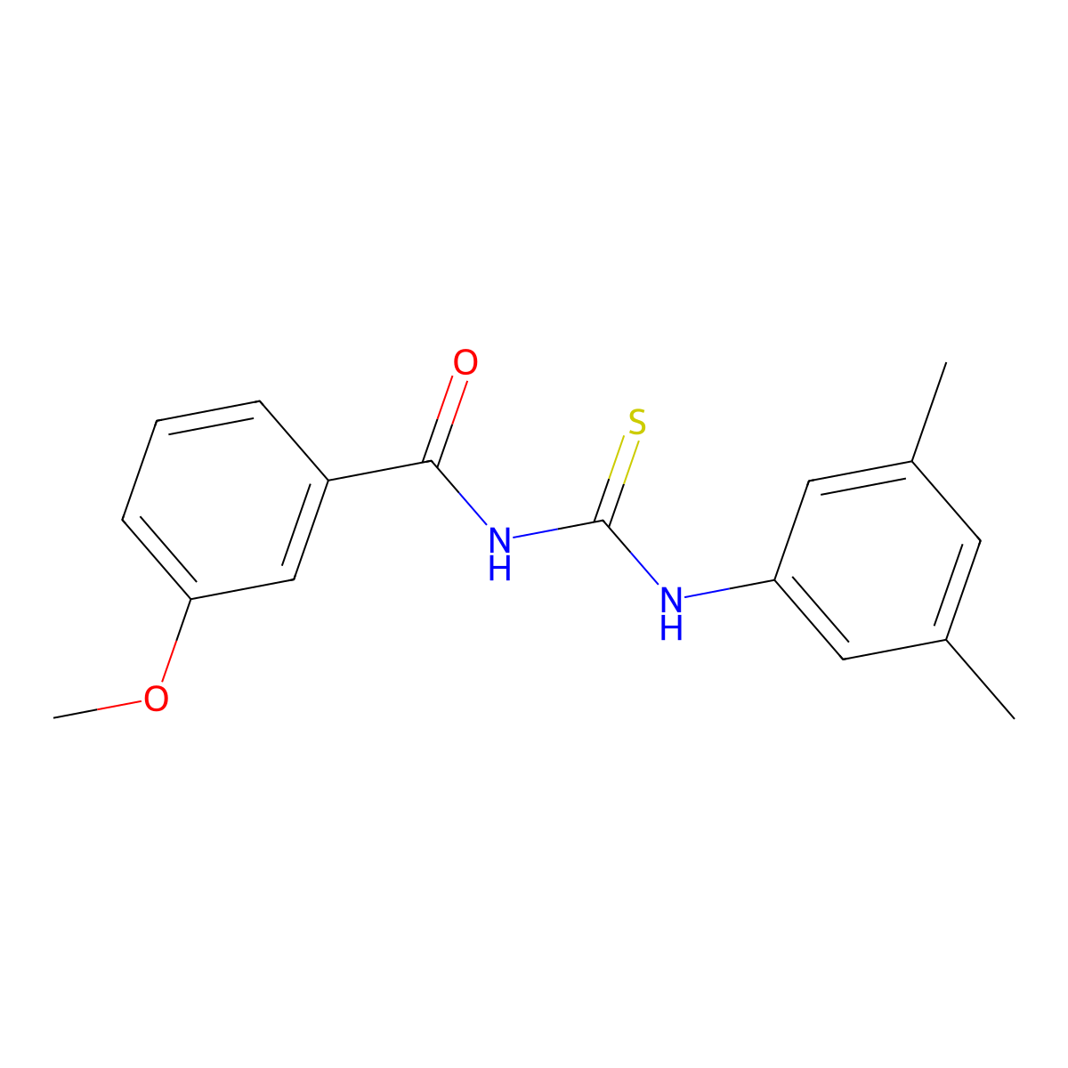 N-[(3,5-dimethylphenyl)carbamothioyl]-3-methoxybenzamide molecular structure, CAS 428860-77-9