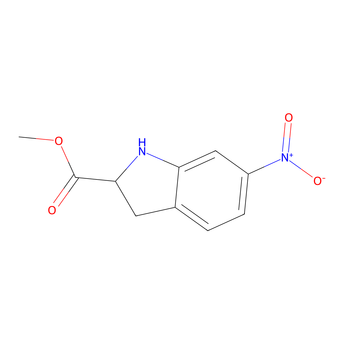 Methyl 6-nitroindoline-2-carboxylate molecular structure, CAS 428861-43-2