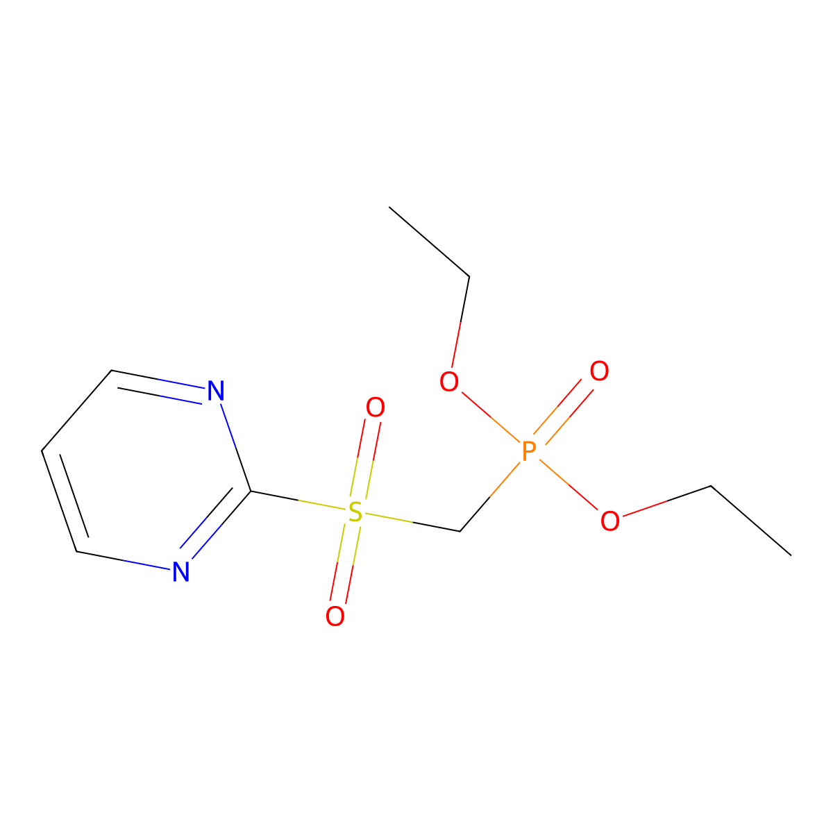 Diethyl [(pyrimidine-2-sulfonyl)methyl]phosphonate molecular structure, CAS 428867-03-2