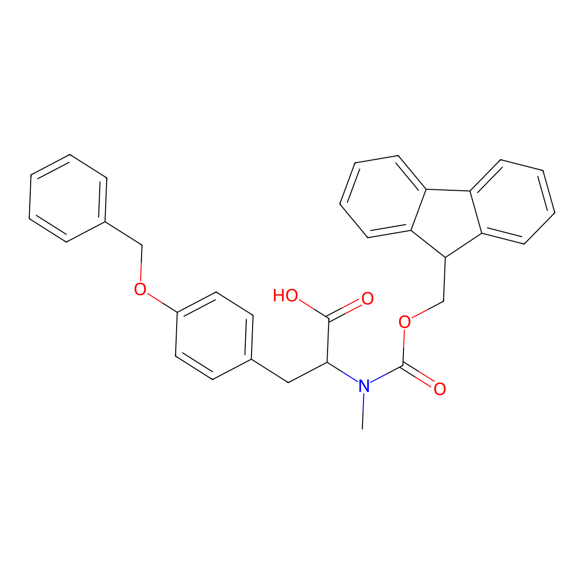 Fmoc-Nalpha-methyl-O-benzyl-L-tyrosine molecular structure, CAS 428868-52-4