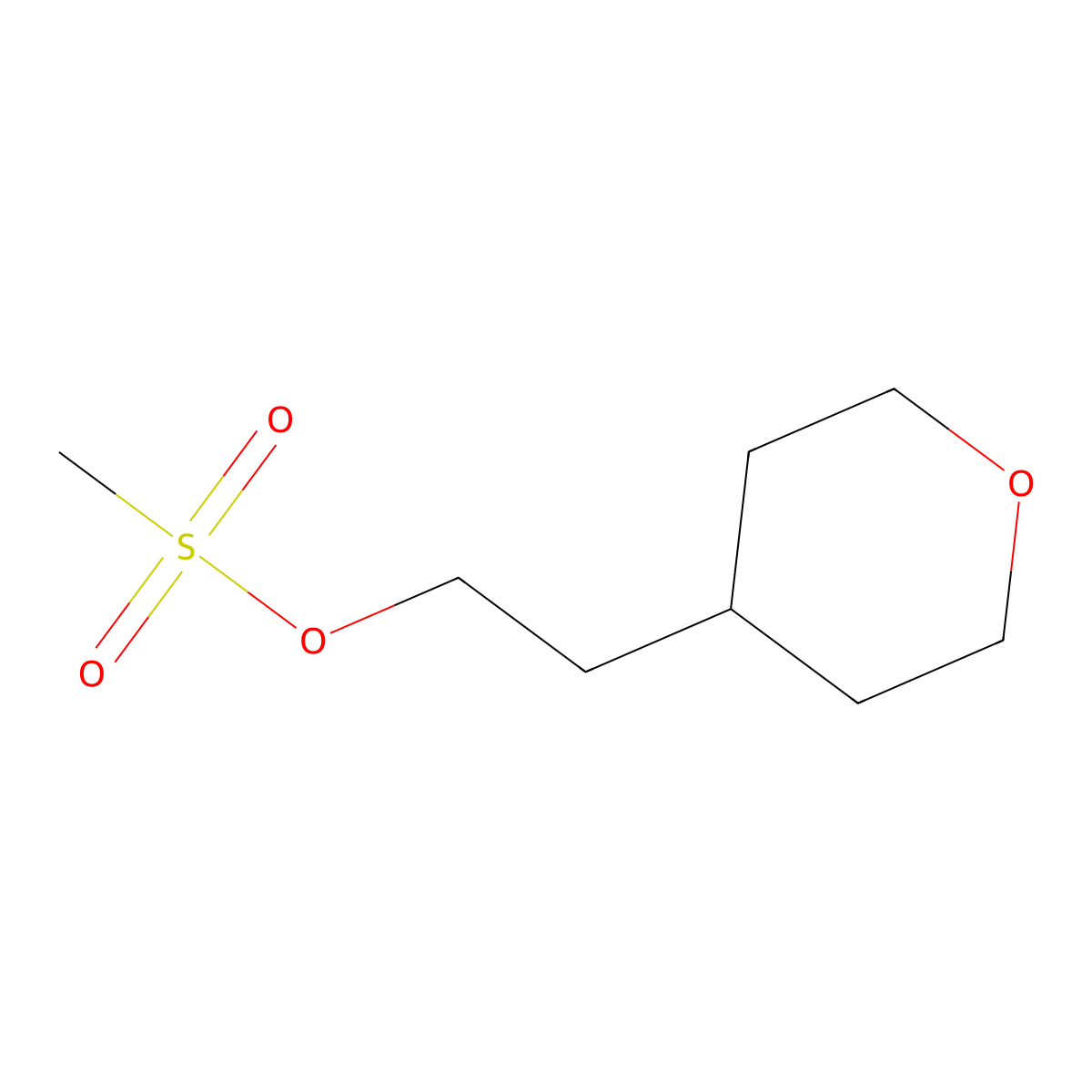 2-(Tetrahydro-2H-pyran-4-yl)ethyl methanesulfonate molecular structure, CAS 428871-01-6