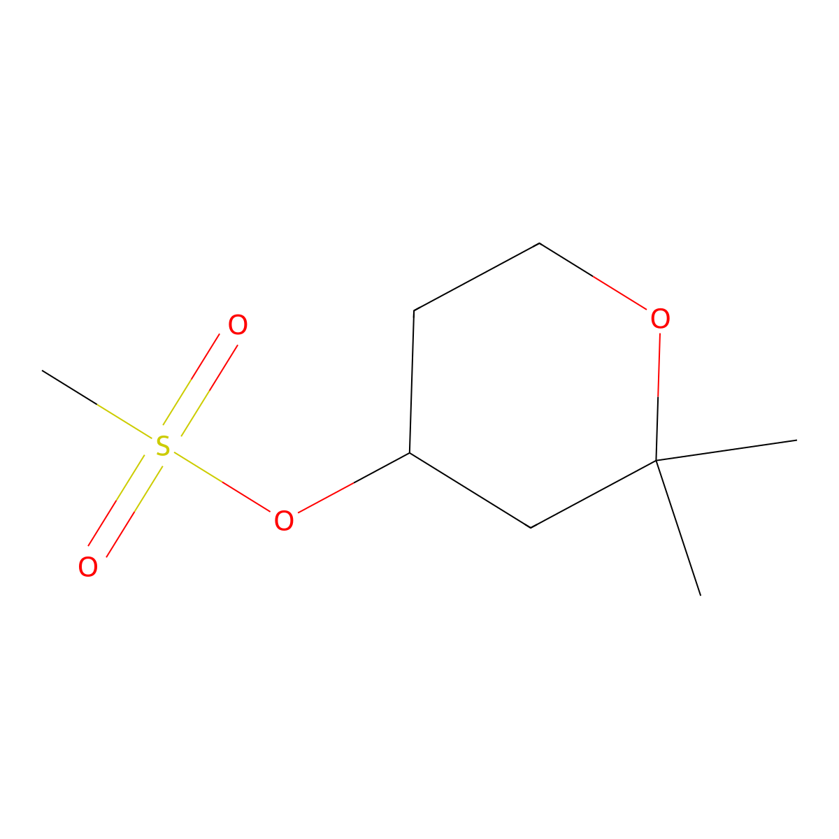 2,2-Dimethyloxan-4-yl methanesulfonate molecular structure, CAS 428871-06-1