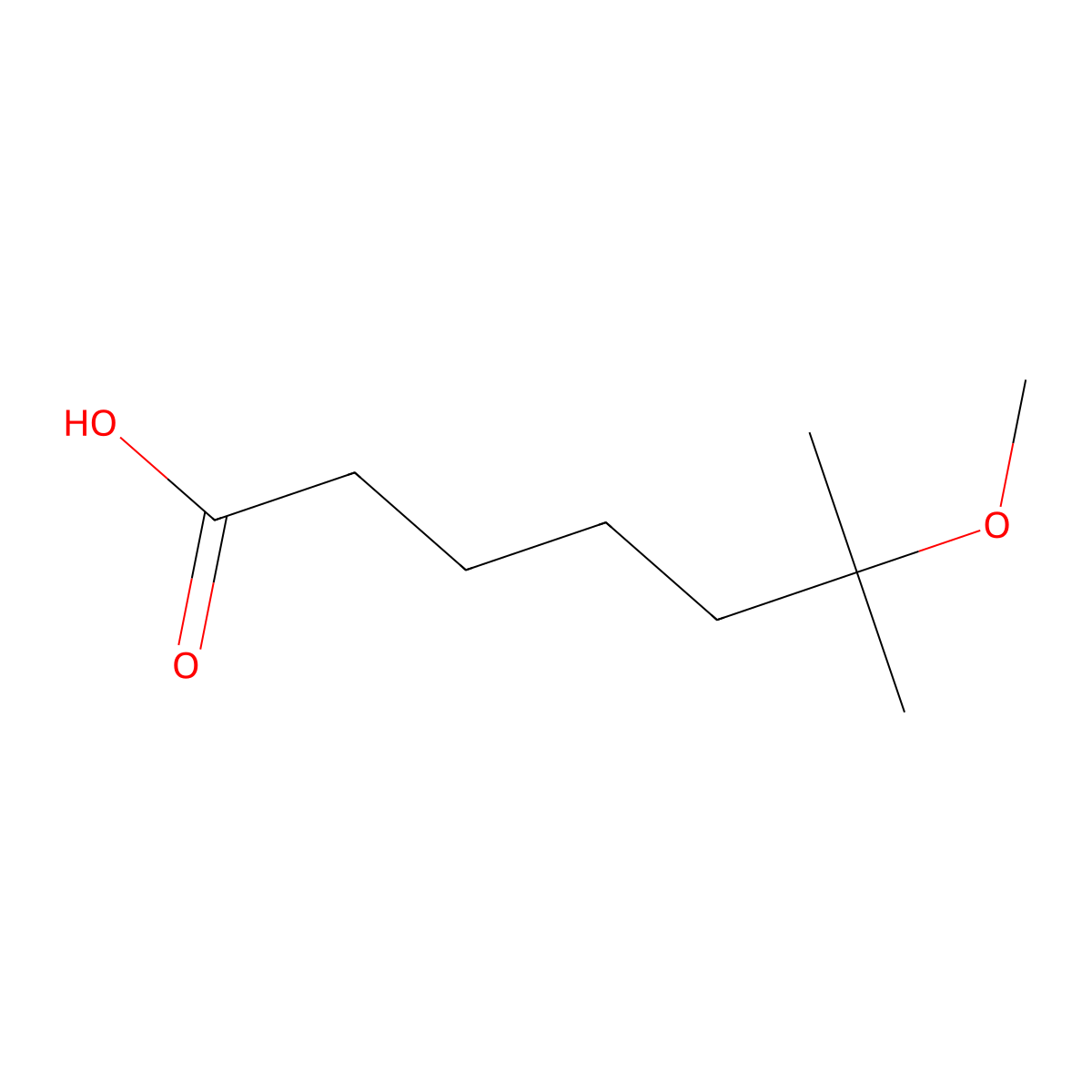 6-Methoxy-6-methylheptanoic acid molecular structure, CAS 428871-94-7