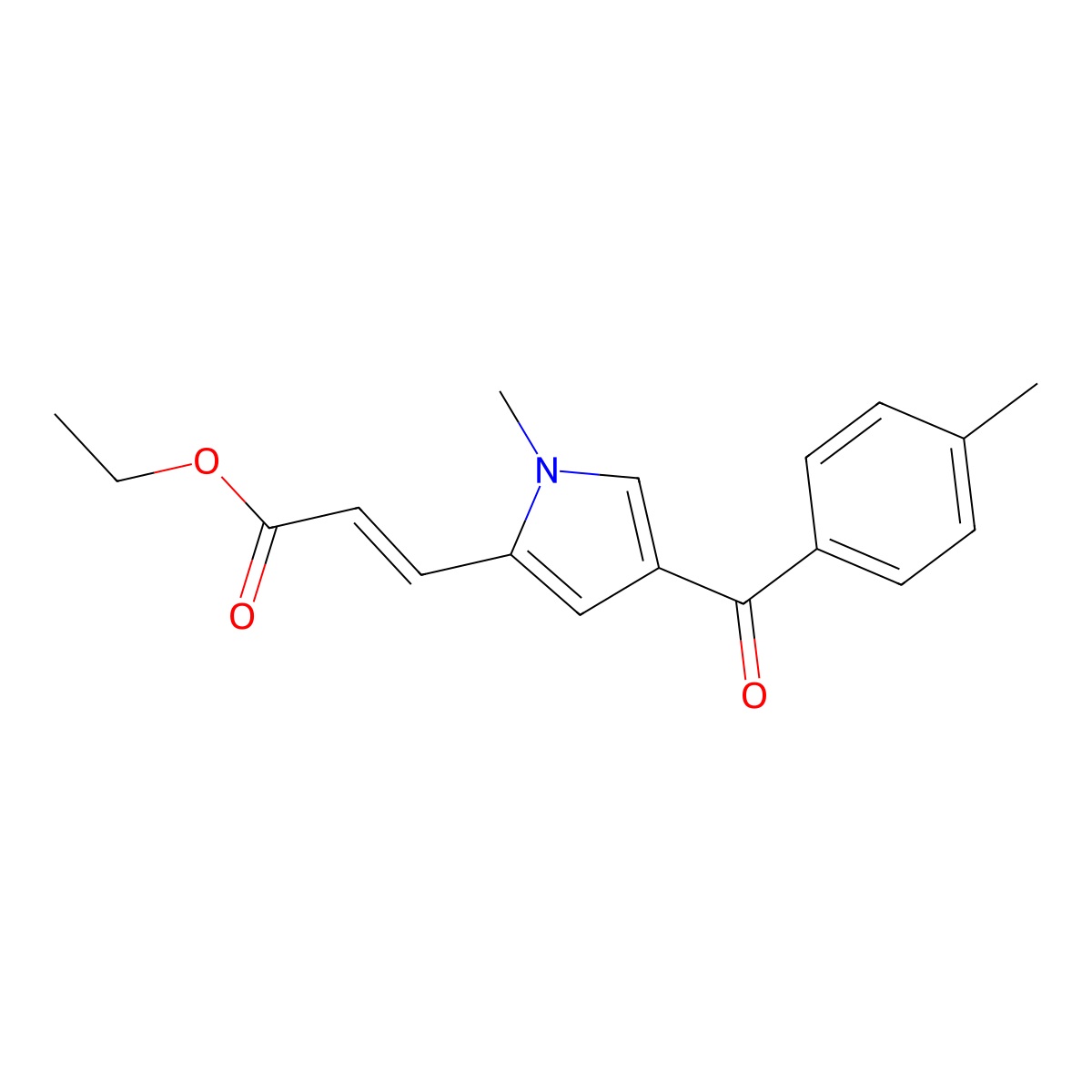 ethyl (2E)-3-(1-methyl-4-((4-methylphenyl)carbonyl)-1H-pyrrol-2-yl)prop-2-enoate molecular structure, CAS 428872-08-6