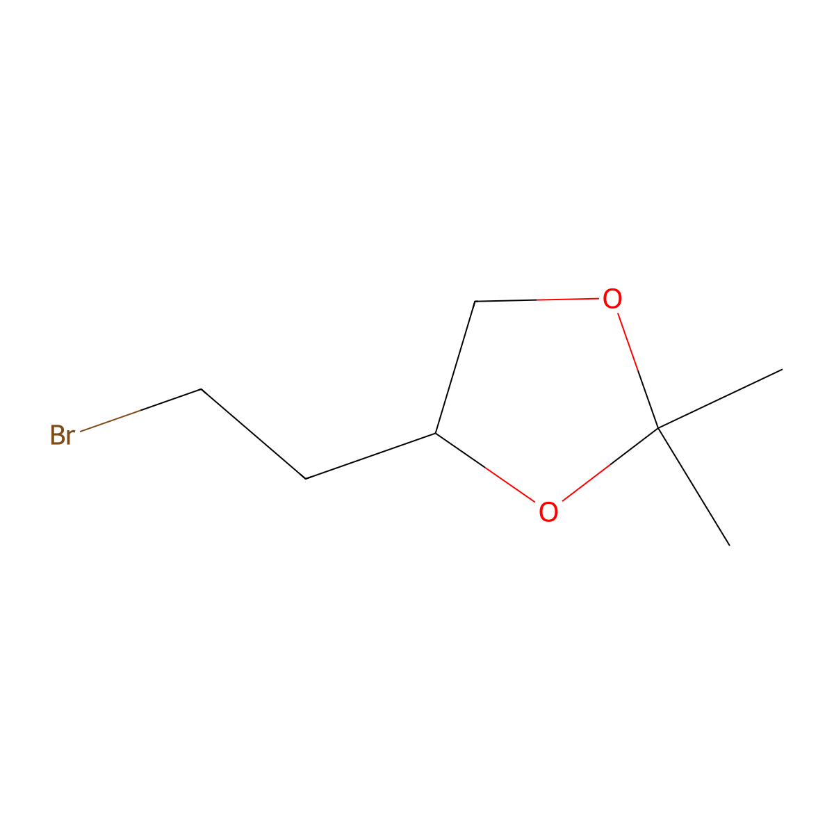 (4S)-4-(2-bromoethyl)-2,2-dimethyl-1,3-dioxolane molecular structure, CAS 42890-78-8