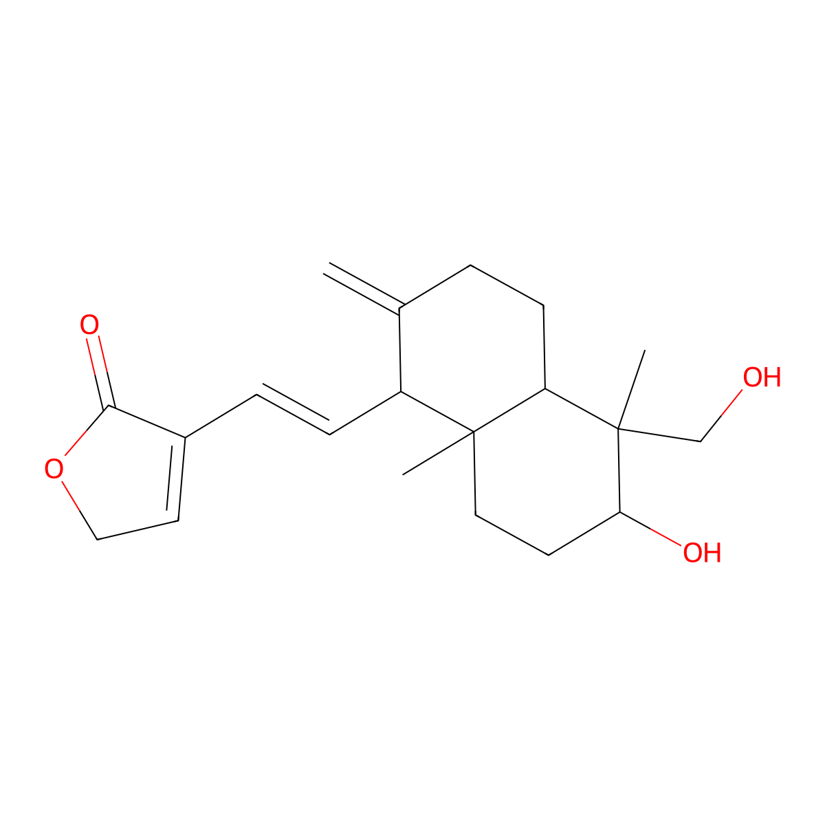14-Deoxy-11,12-dehydroandrographolide molecular structure, CAS 42895-58-9