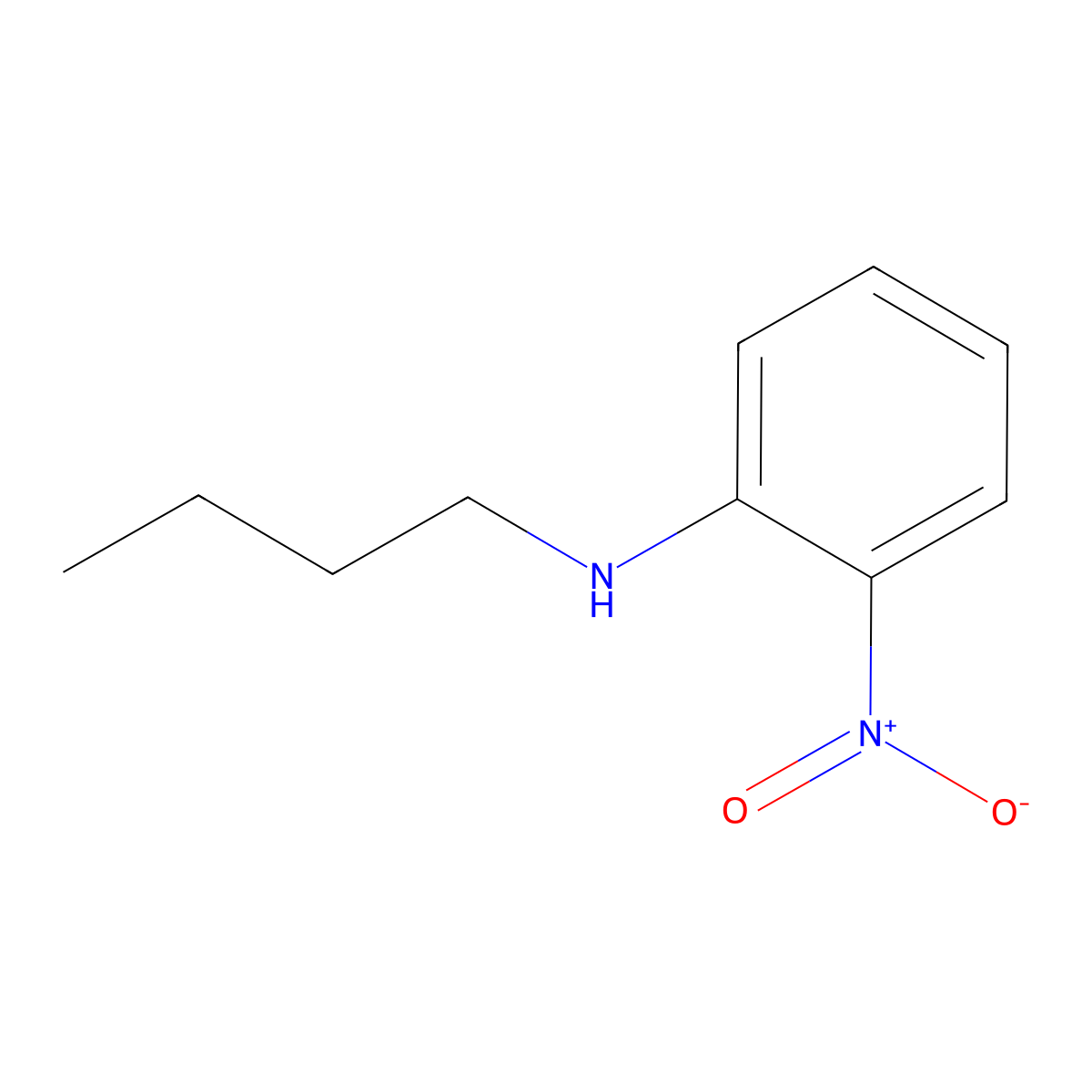N-butyl-2-nitroaniline molecular structure, CAS 42896-66-2