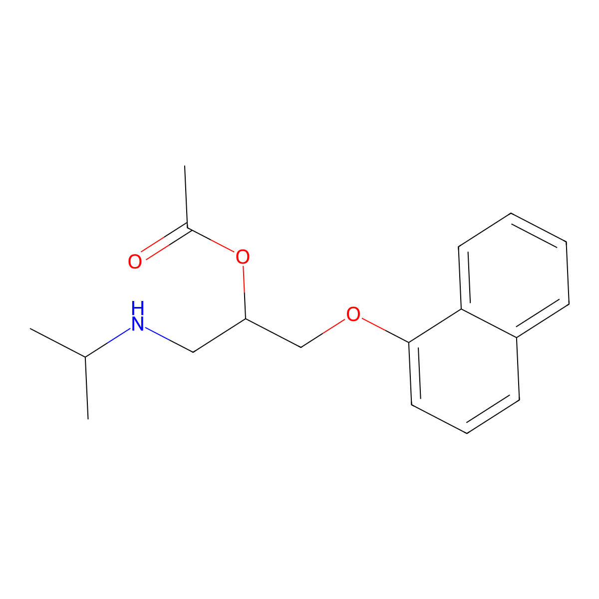 Propranolol acetate molecular structure, CAS 4290-62-4