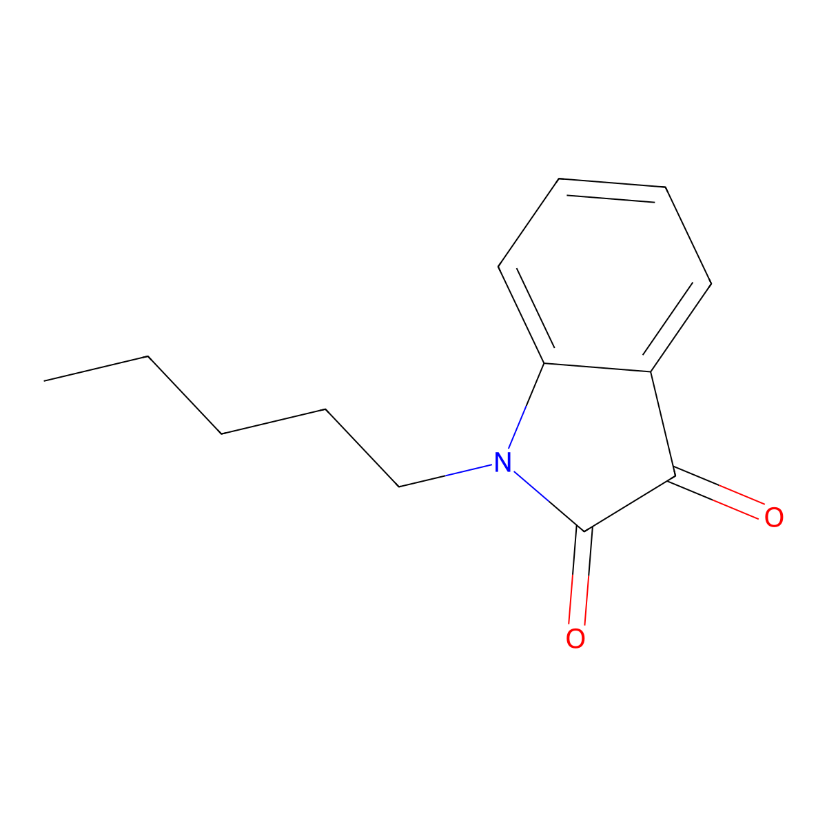 1-Pentyl-1H-indole-2,3-dione molecular structure, CAS 4290-90-8