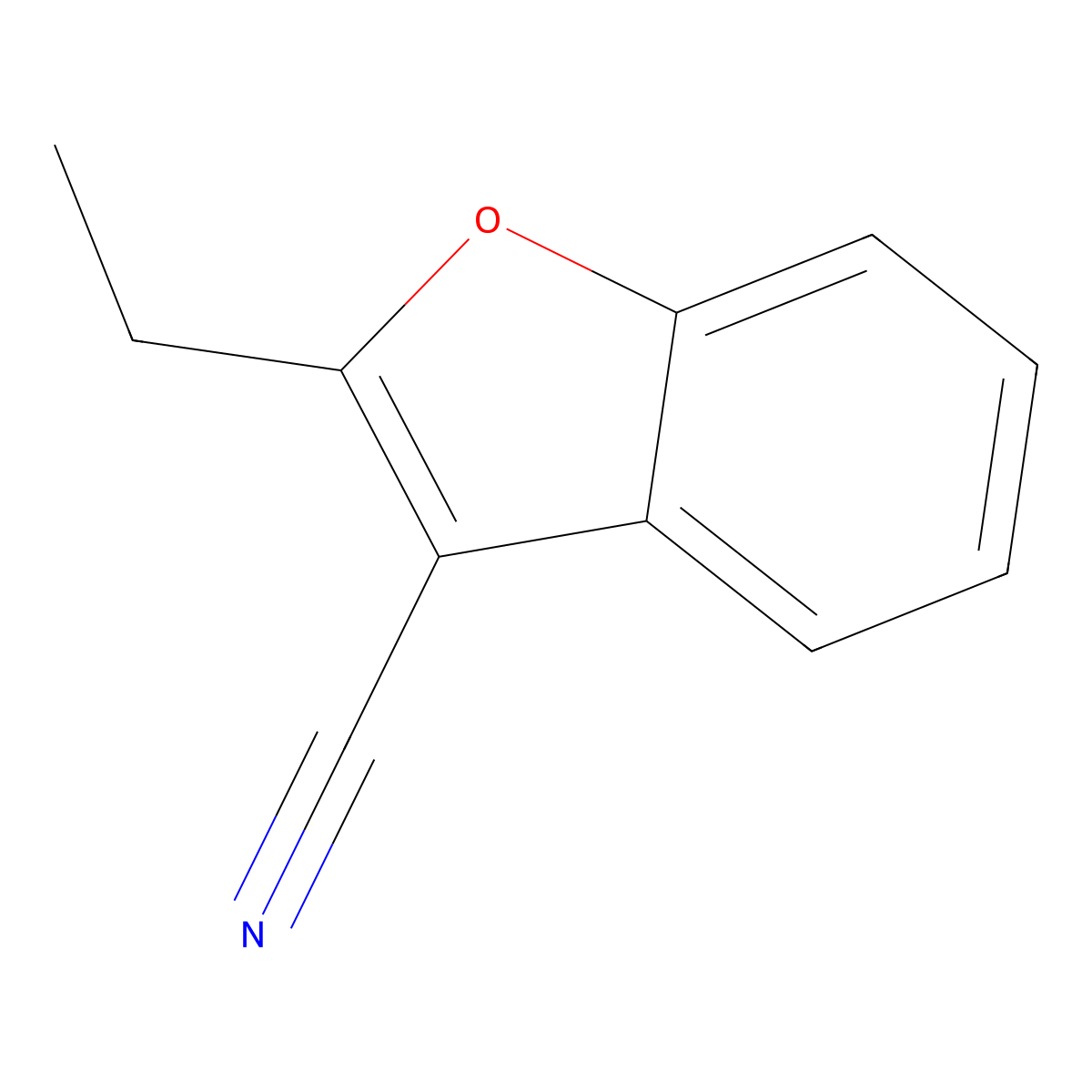 2-Ethyl-1-benzofuran-3-carbonitrile molecular structure, CAS 42901-97-3