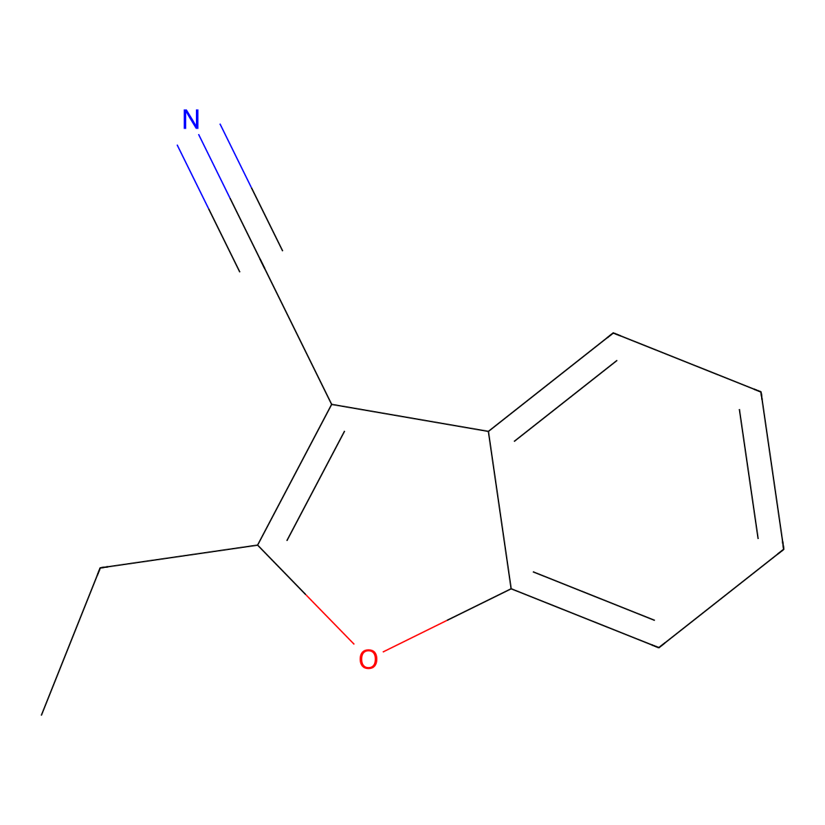 2-Ethyl-1-benzofuran-3-carbonitrile molecular structure, CAS 42901-97-3
