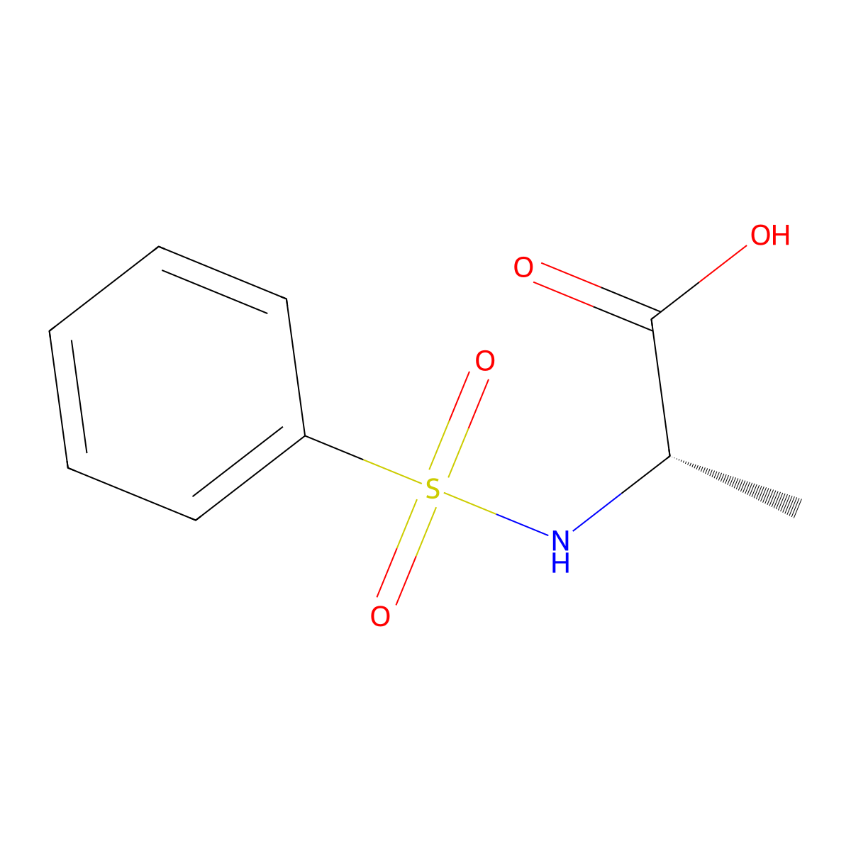 (S)-2-(phenylsulfonamido)propanoic acid molecular structure, CAS 42908-31-6