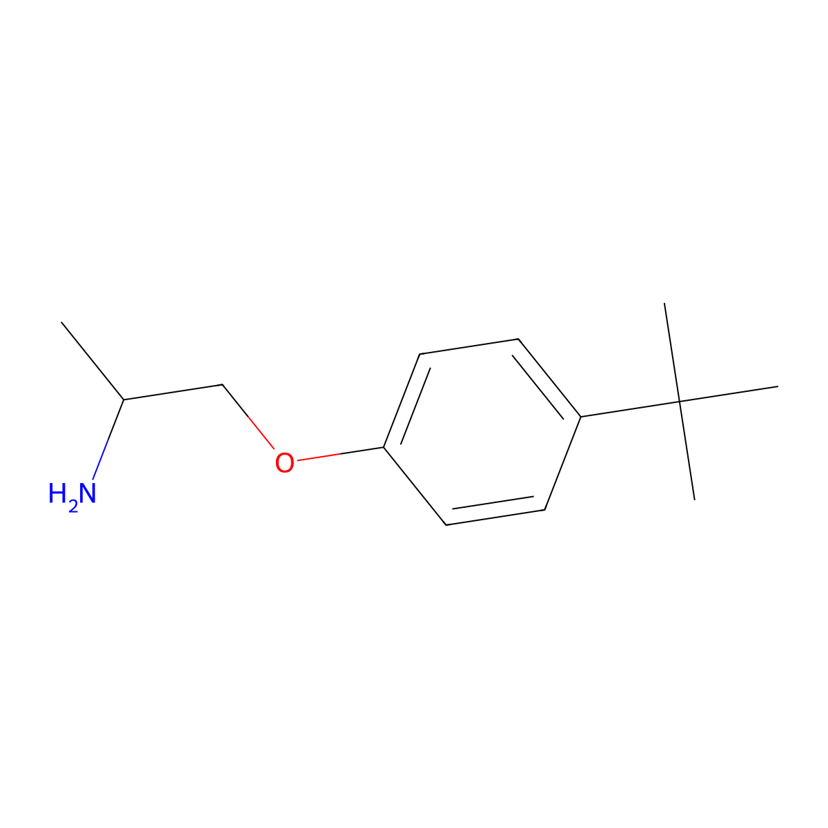 1-(2-Aminopropoxy)-4-tert-butylbenzene molecular structure, CAS 42909-91-1