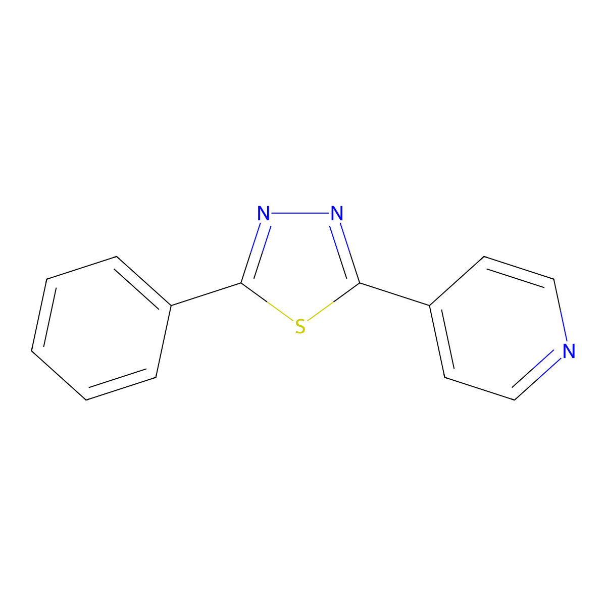4-(5-Phenyl-1,3,4-thiadiazol-2-yl)pyridine molecular structure, CAS 4291-07-0
