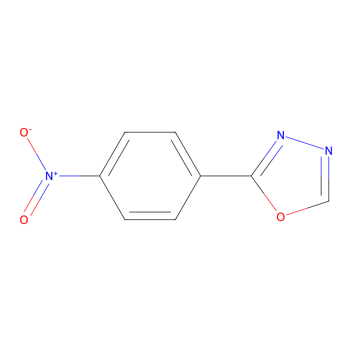 2-(4-Nitrophenyl)-1,3,4-oxadiazole molecular structure, CAS 4291-13-8