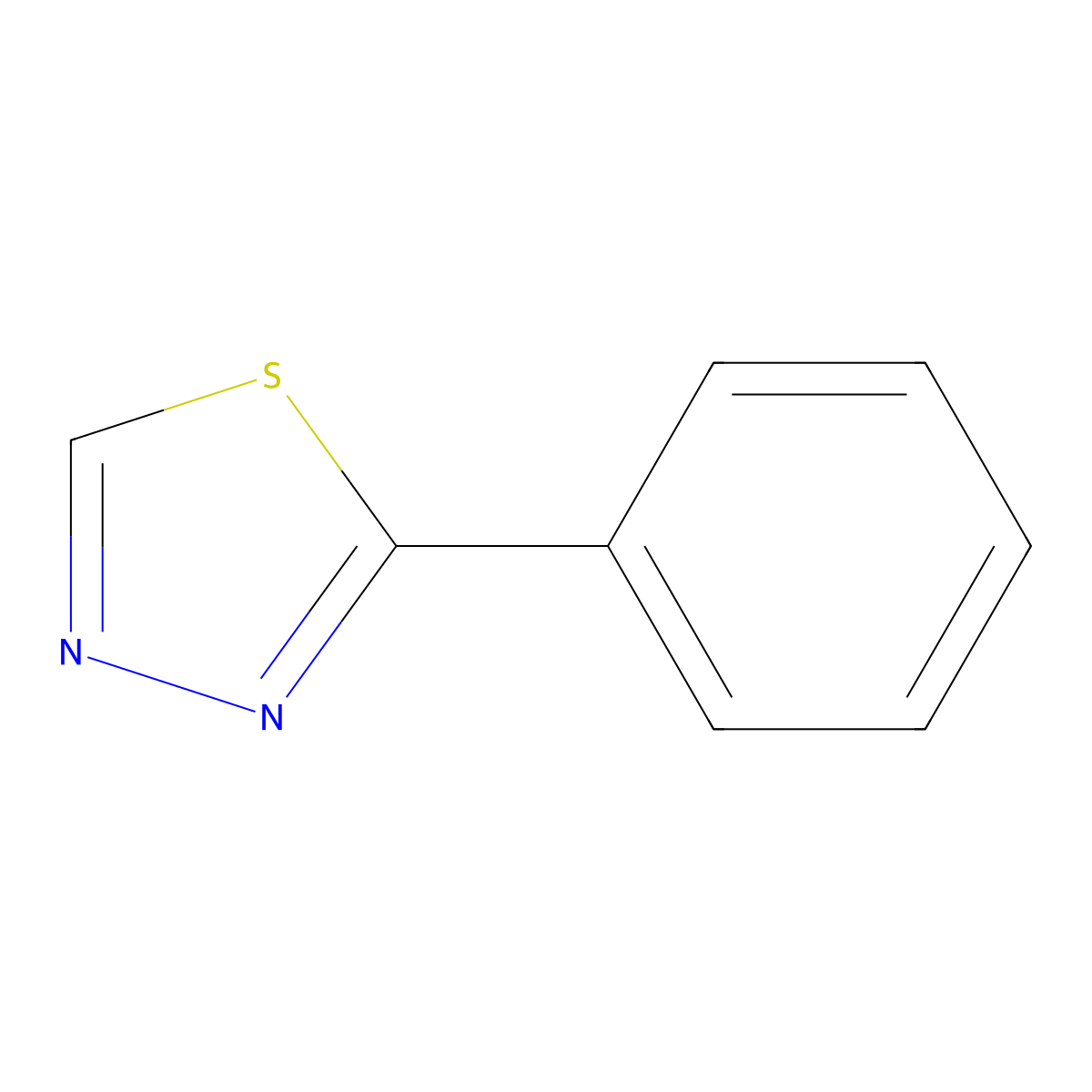 2-Phenyl-1,3,4-thiadiazole molecular structure, CAS 4291-14-9
