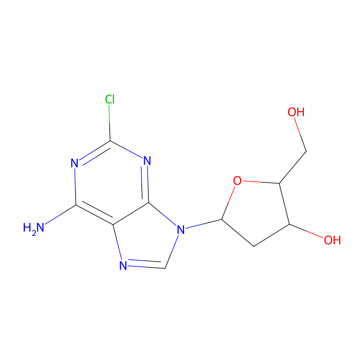 Cladribine molecular structure, CAS 4291-63-8