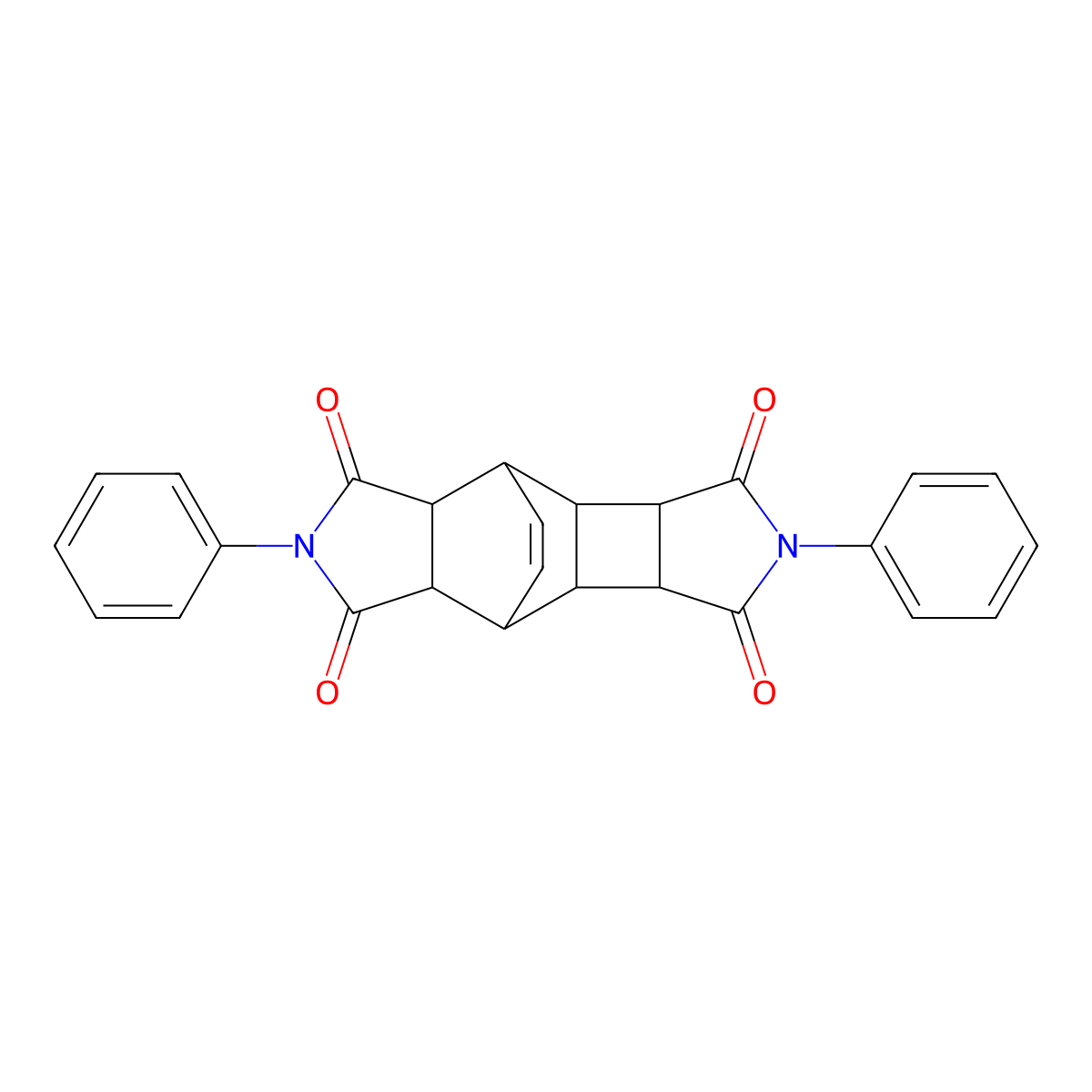 2,6-diphenyloctahydro-4,8-ethenopyrrolo[3',4':3,4]cyclobuta[1,2-f]isoindole-1,3,5,7(2H,6H)-tetrone molecular structure, CAS 42916-26-7