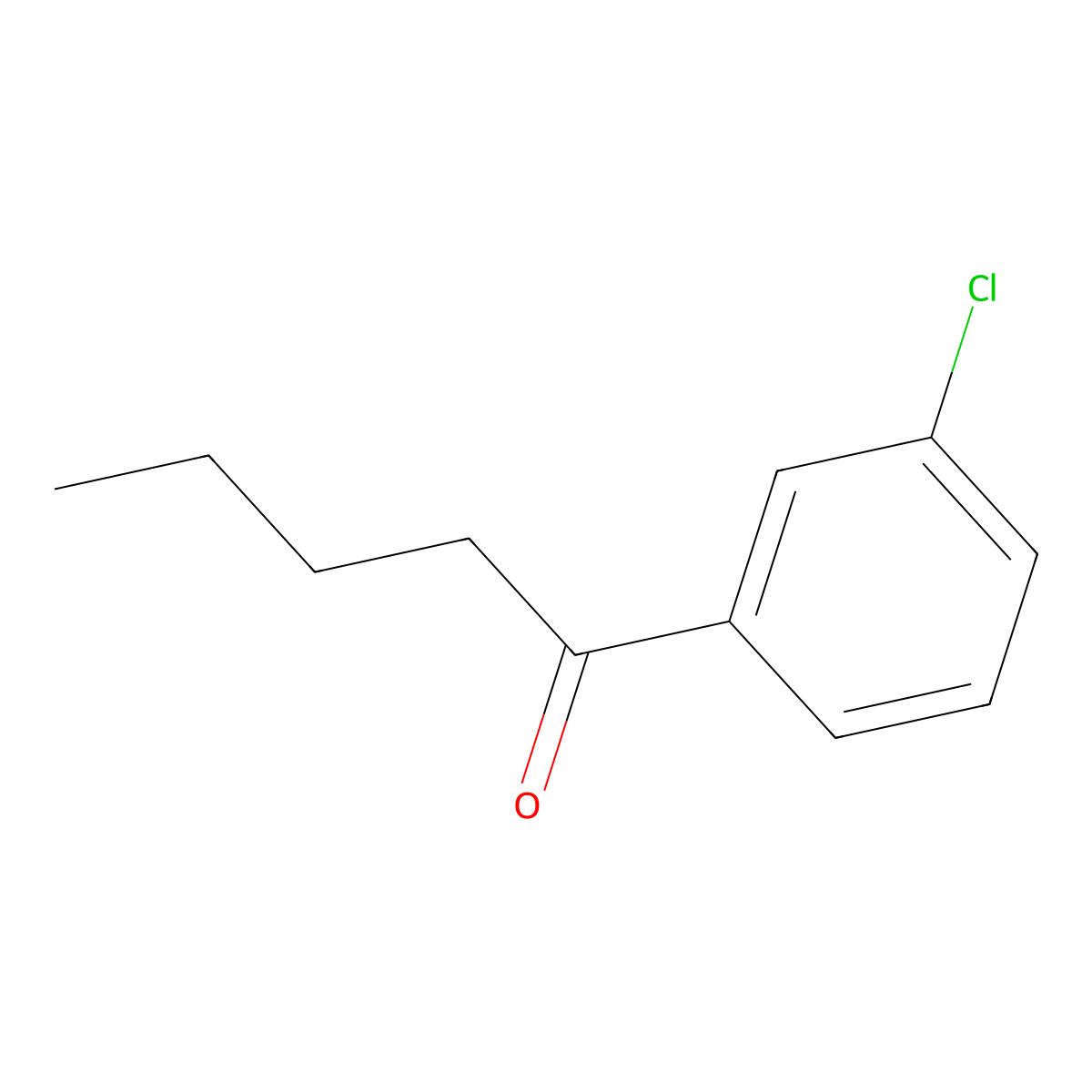 1-(3-Chlorophenyl)pentan-1-one molecular structure, CAS 42916-71-2