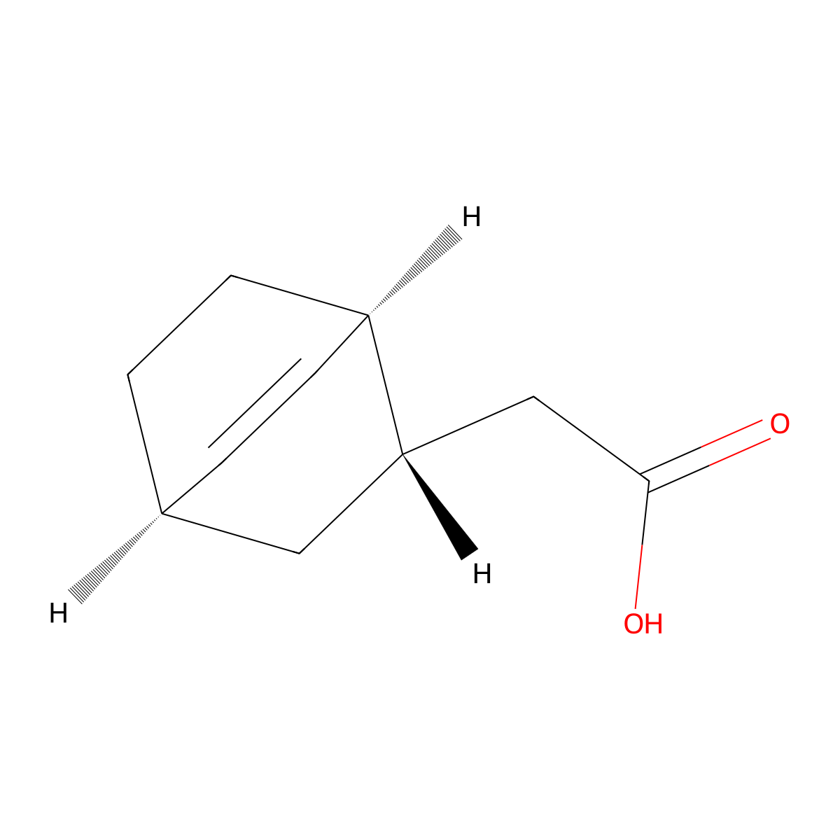 Bicyclo(2.2.2)oct-5-ene-2-acetic acid, (1alpha,2beta,4alpha)- molecular structure, CAS 42916-91-6