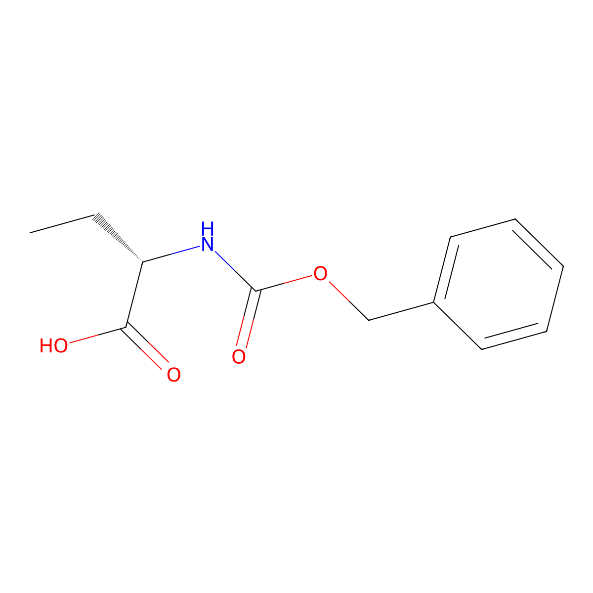 (2S)-2-(((Phenylmethoxy)carbonyl)amino)butanoic acid molecular structure, CAS 42918-86-5