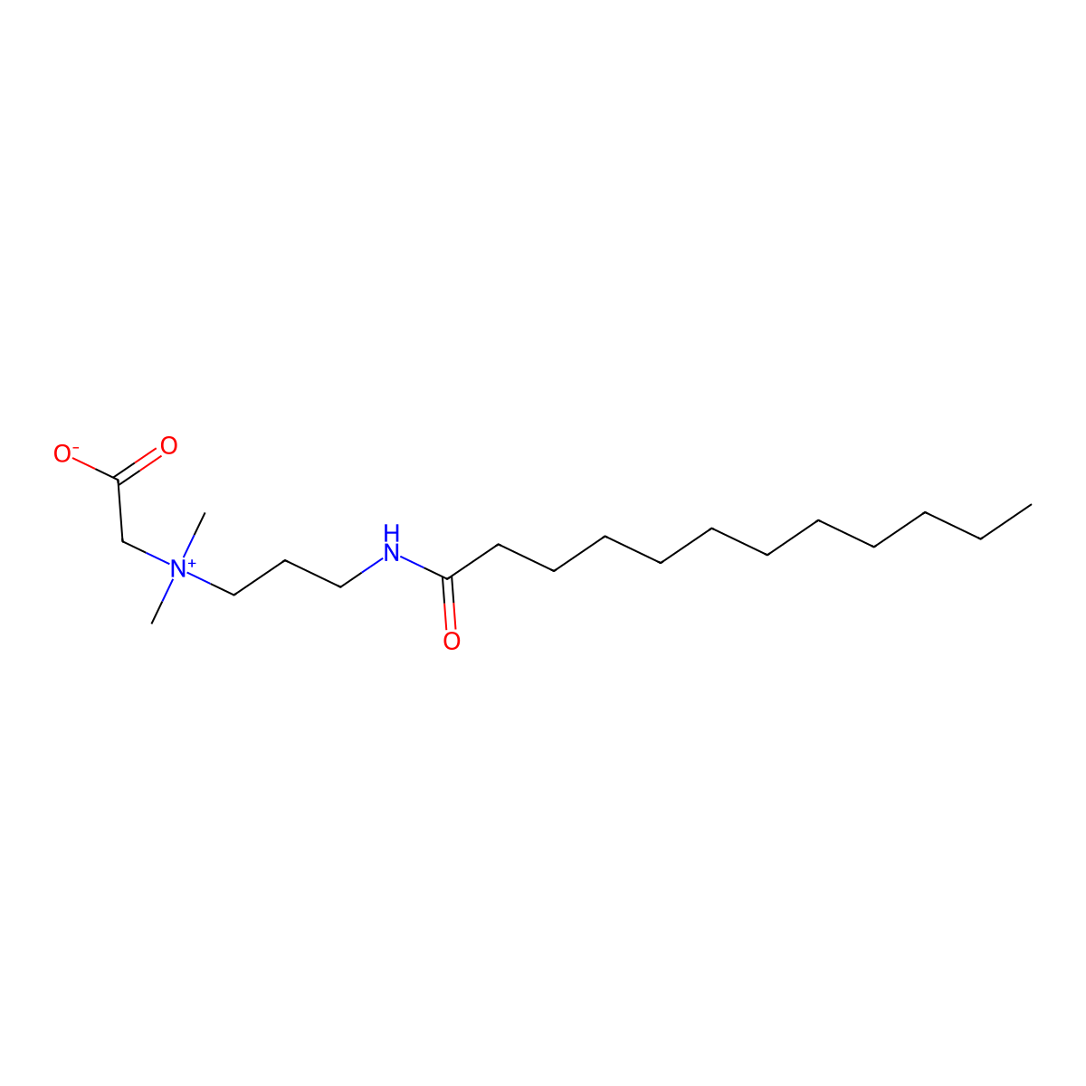 Lauramidopropylbetaine molecular structure, CAS 4292-10-8