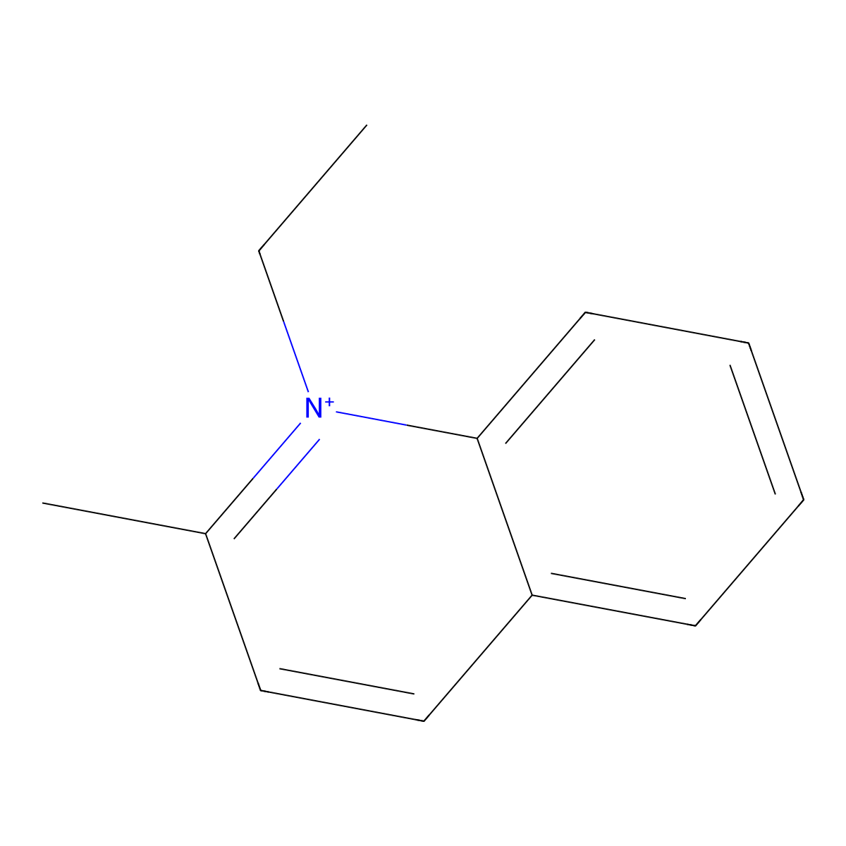 1-Ethyl-2-methylquinolinium molecular structure, CAS 42922-08-7