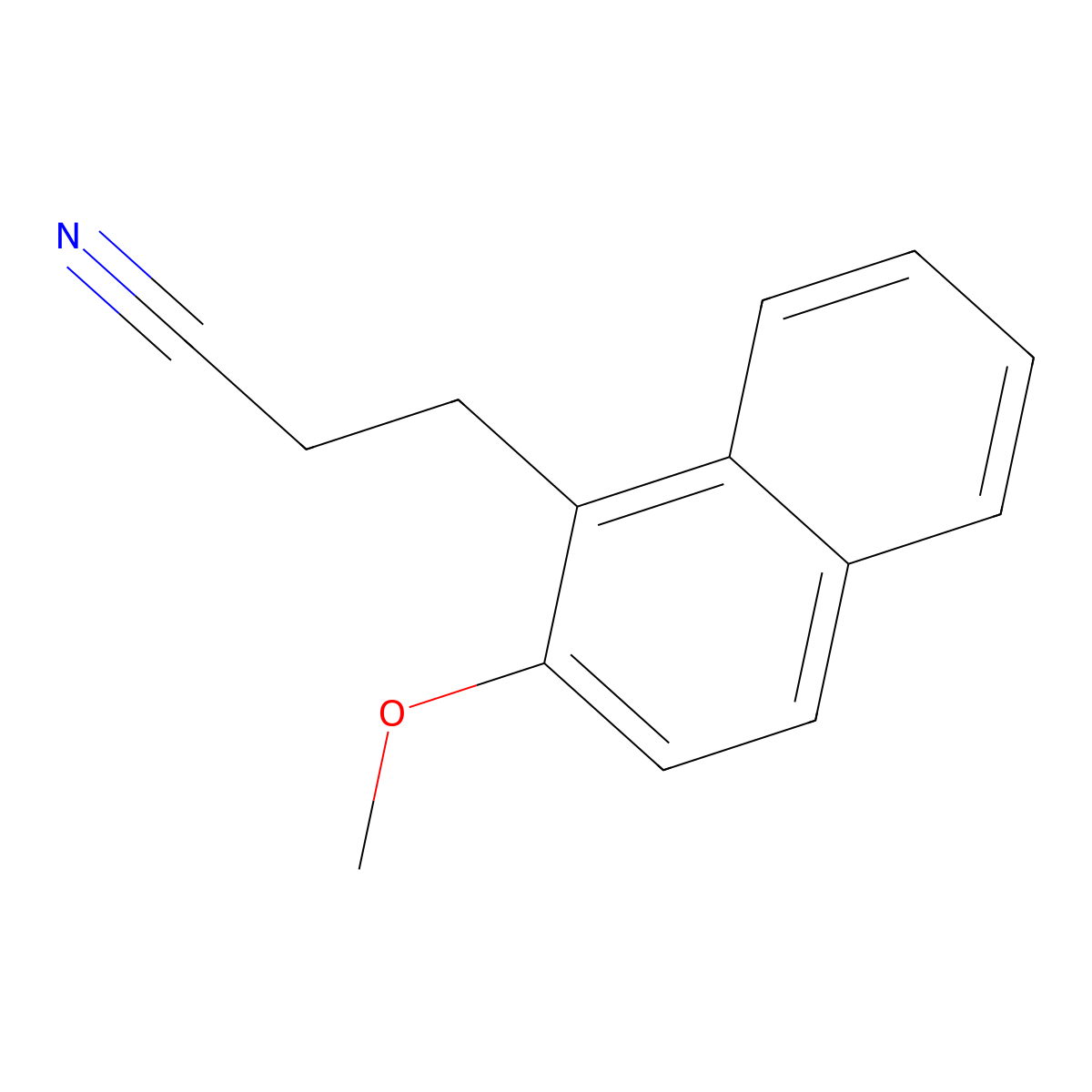 3-(2-Methoxynaphthalen-1-yl)propanenitrile molecular structure, CAS 42924-46-9