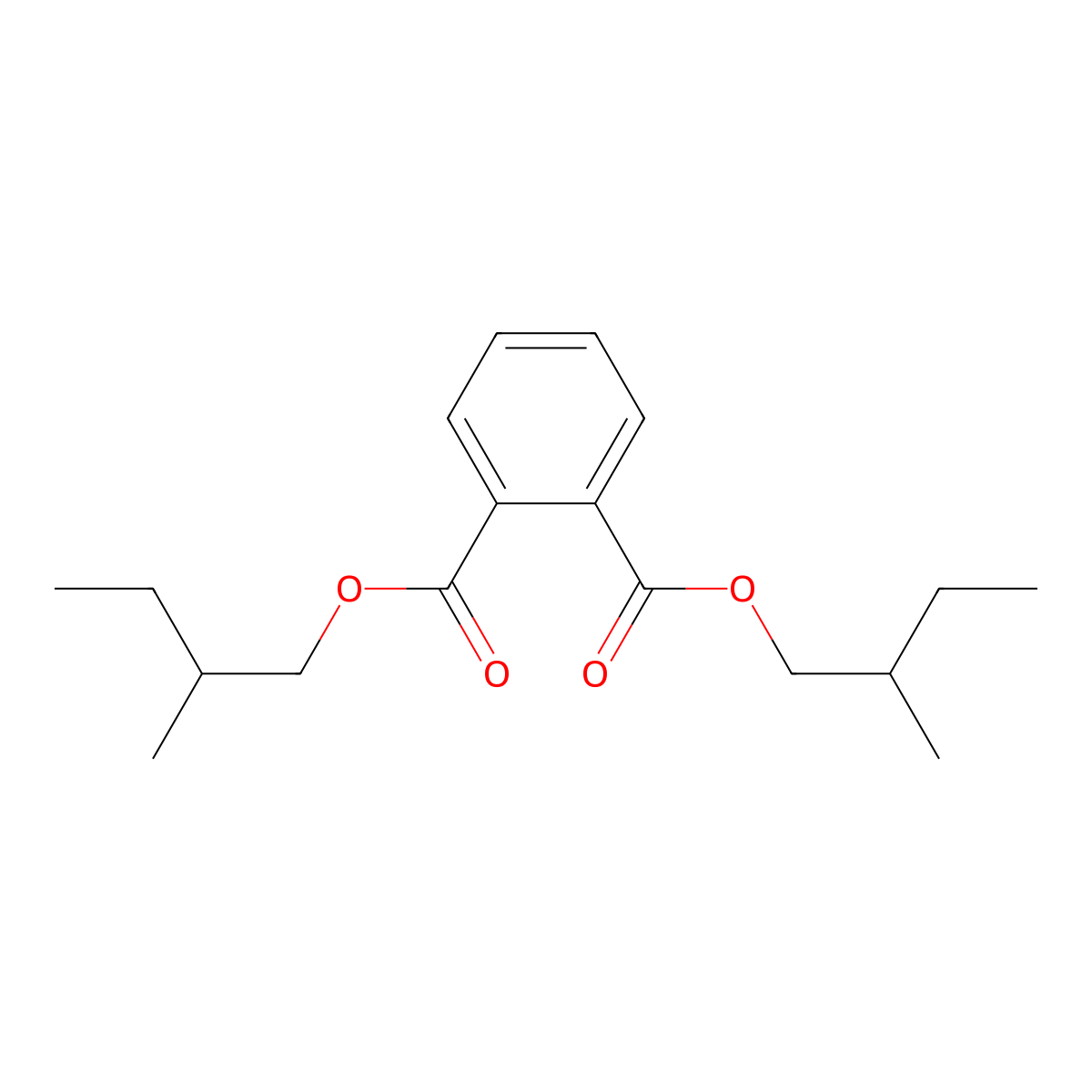 Bis(2-methylbutyl) benzene-1,2-dicarboxylate molecular structure, CAS 42925-80-4