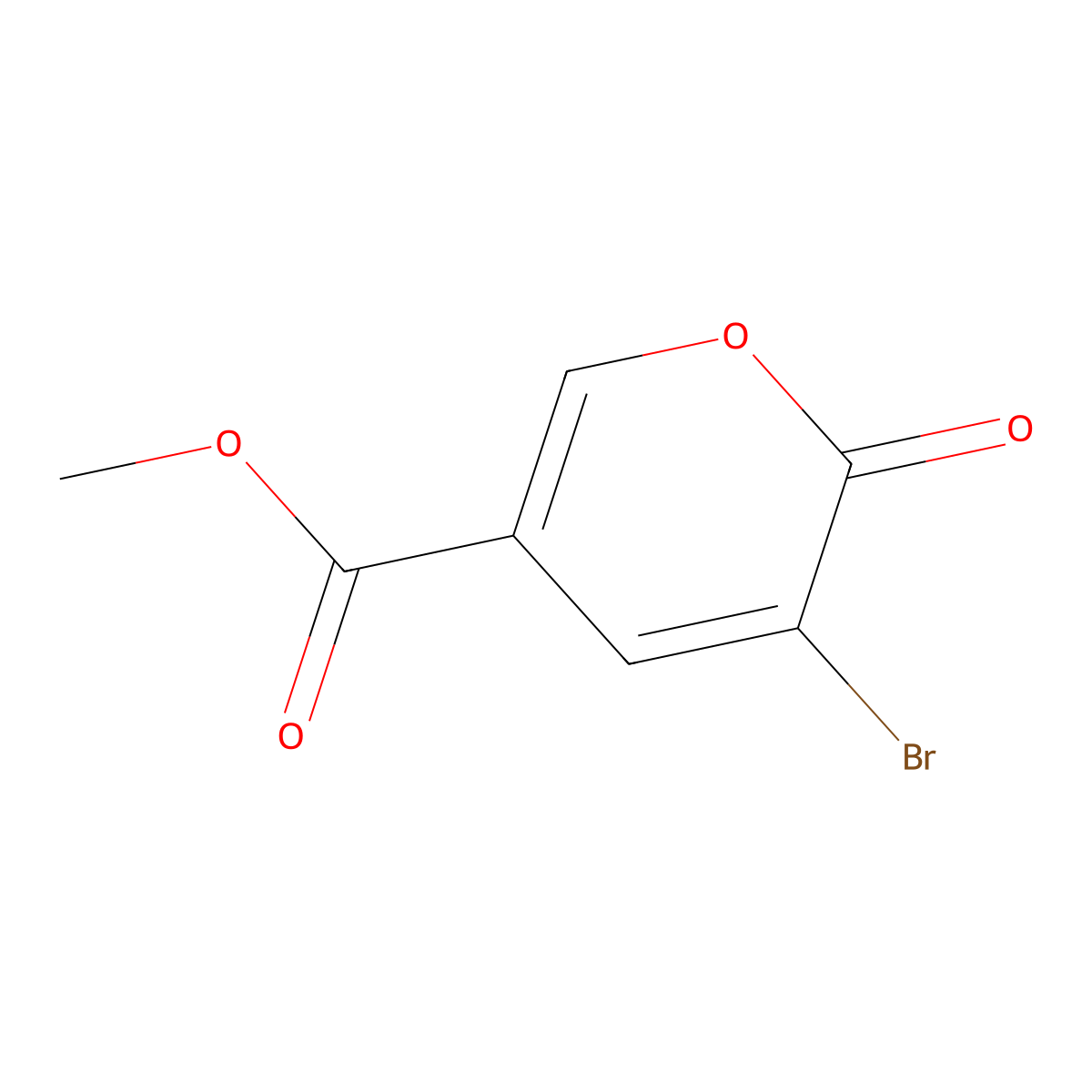 methyl 3-bromo-2-oxo-2H-pyran-5-carboxylate molecular structure, CAS 42933-07-3