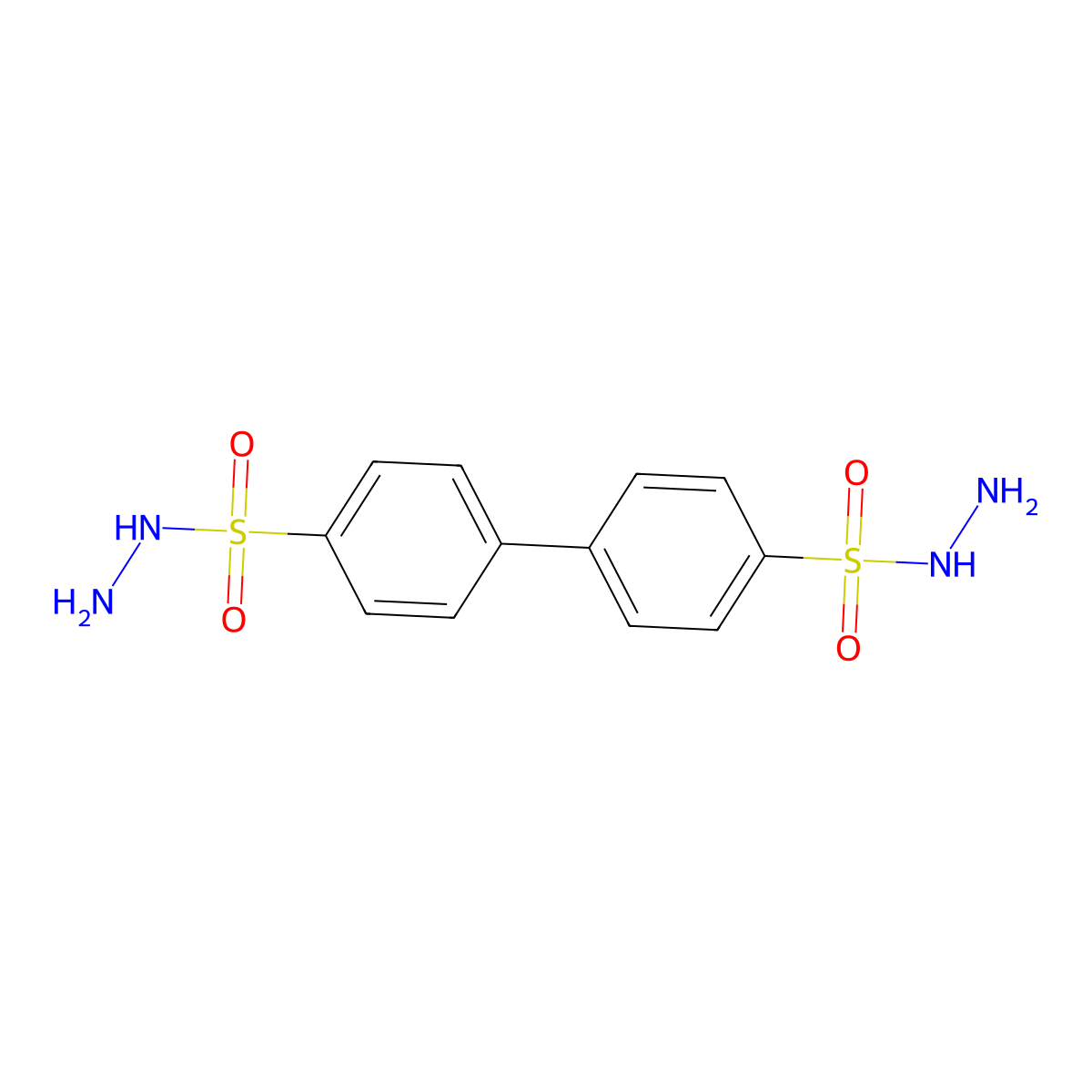 (1,1'-Biphenyl)-4,4'-disulfonic acid, 4,4'-dihydrazide molecular structure, CAS 42933-52-8