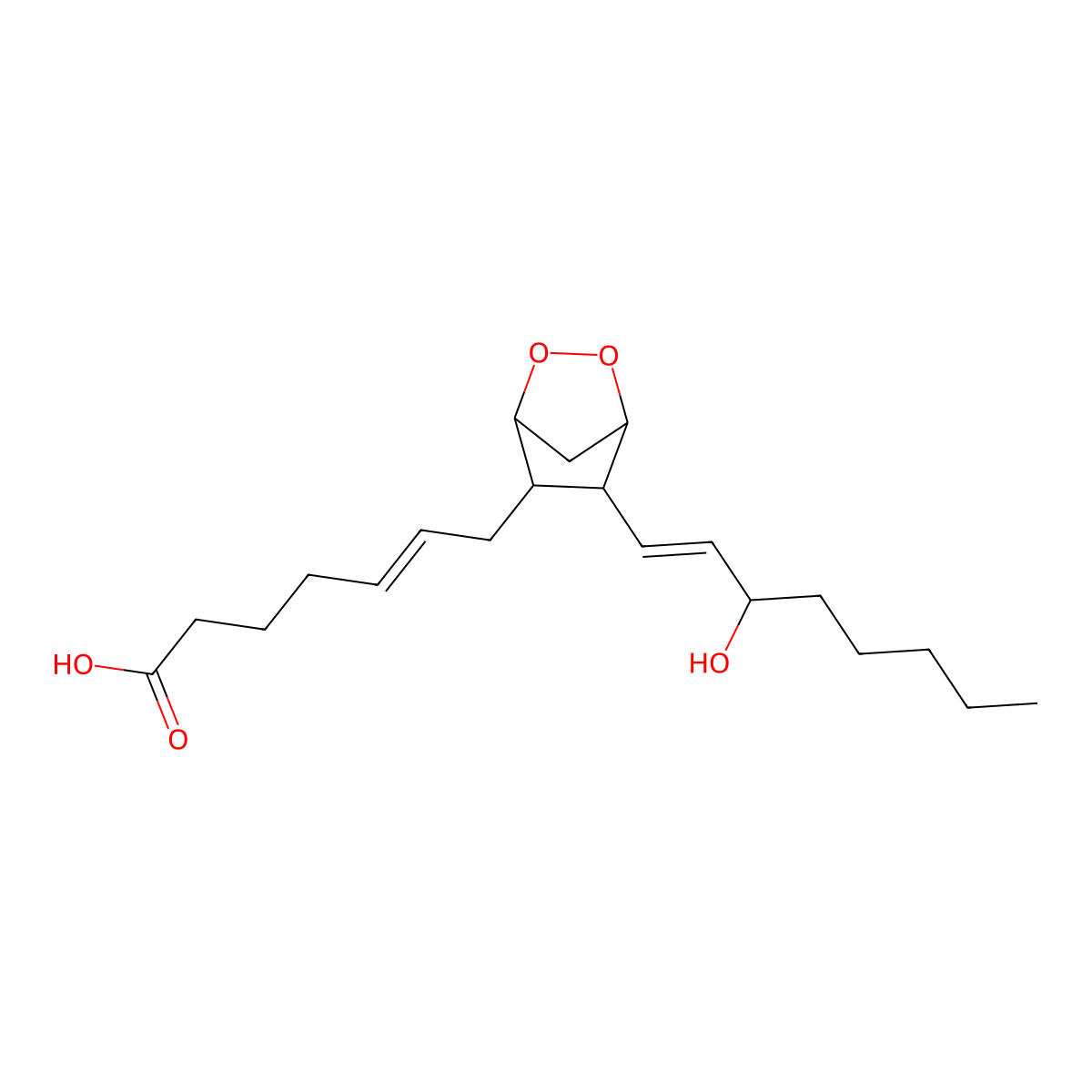 Prostaglandin H2 molecular structure, CAS 42935-17-1