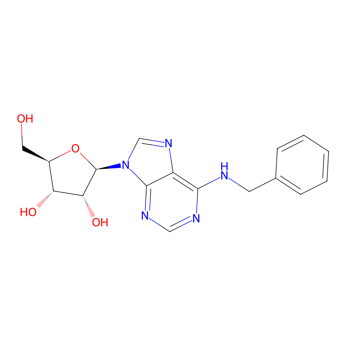 Benzyladenosine molecular structure, CAS 4294-16-0
